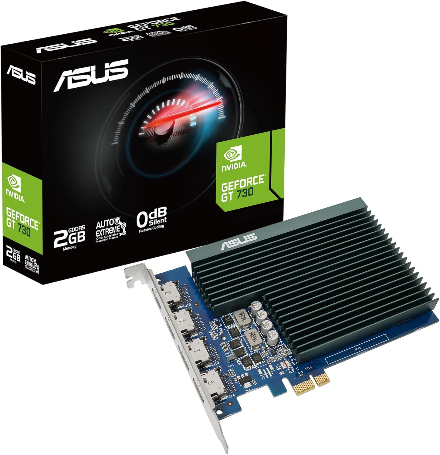 ASUS GT730-4H-SL-2GD5 Geforce GT 730 2GB GDRR5 with 4 X HDMI Ports and Single Slot for Silent Multi-Monitor Productivity image number 3