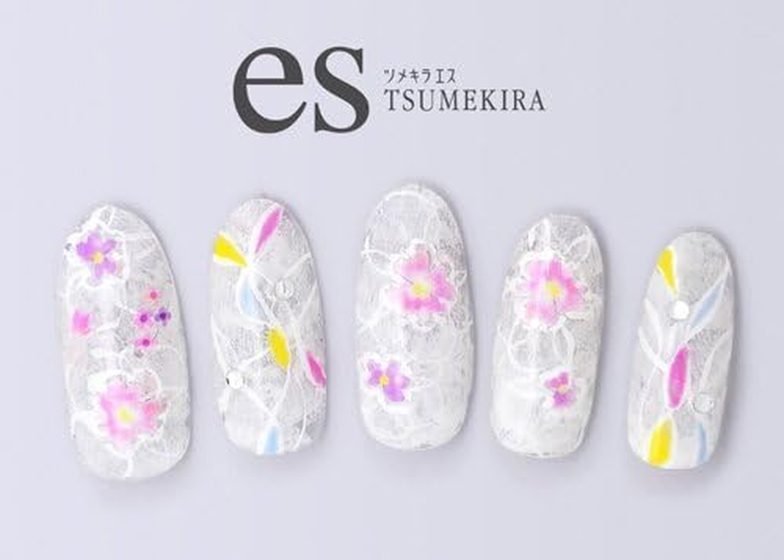 TSUMEKIRA ES-LIF-101 Nail Stickers, ES Little Flowers, Pink, Multicolor image number 2