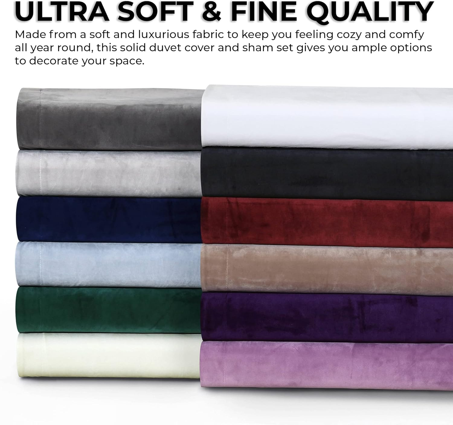 Tribeca Living Venice Velvet Oversized Duvet Set, Luxurious 2-Piece Twin Bedding, Super Soft Velvet with Hidden Button Closure, Gold image number 2