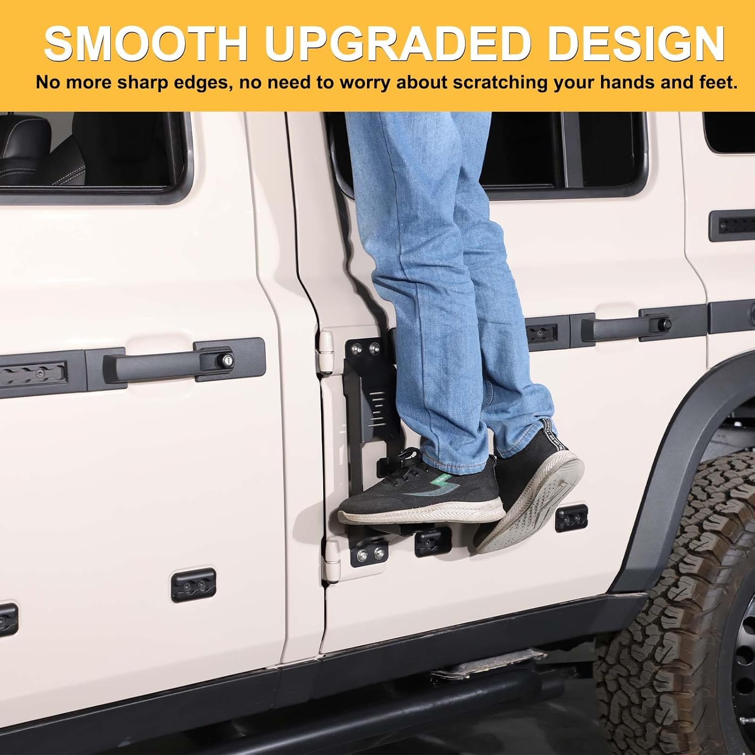 Yinaniutos Door Hinge Step Compatible with INEOS Grenadier 2020-2025 Accessories | Carbon Steel Folding Foot Pedal Roof Access | 1PC Set image number 4