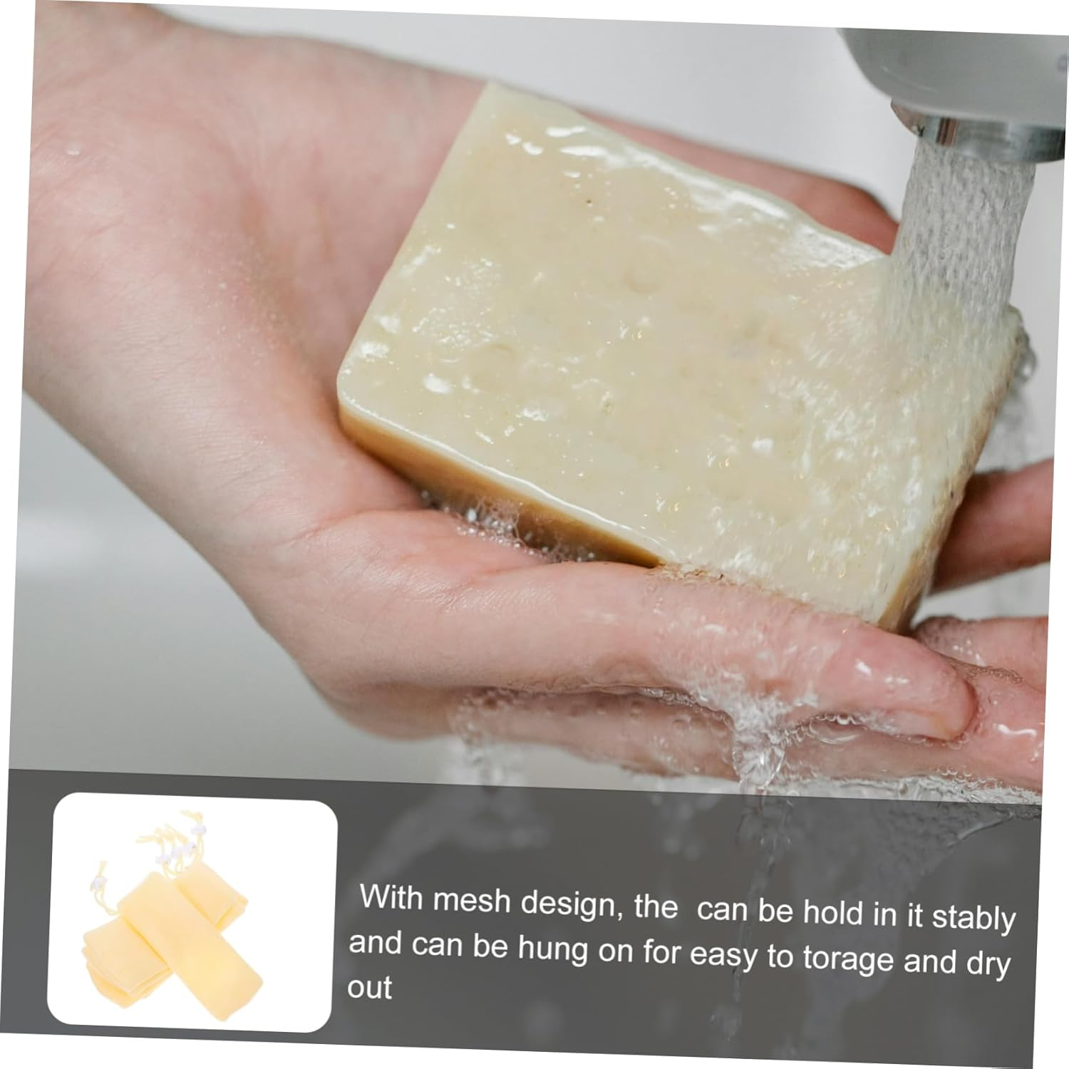 OHPHCALL 5Pcs Exfoliating Soap Bag Mesh Soap Pouch for Shampoo Bar Bar Pouch Storage image number 2