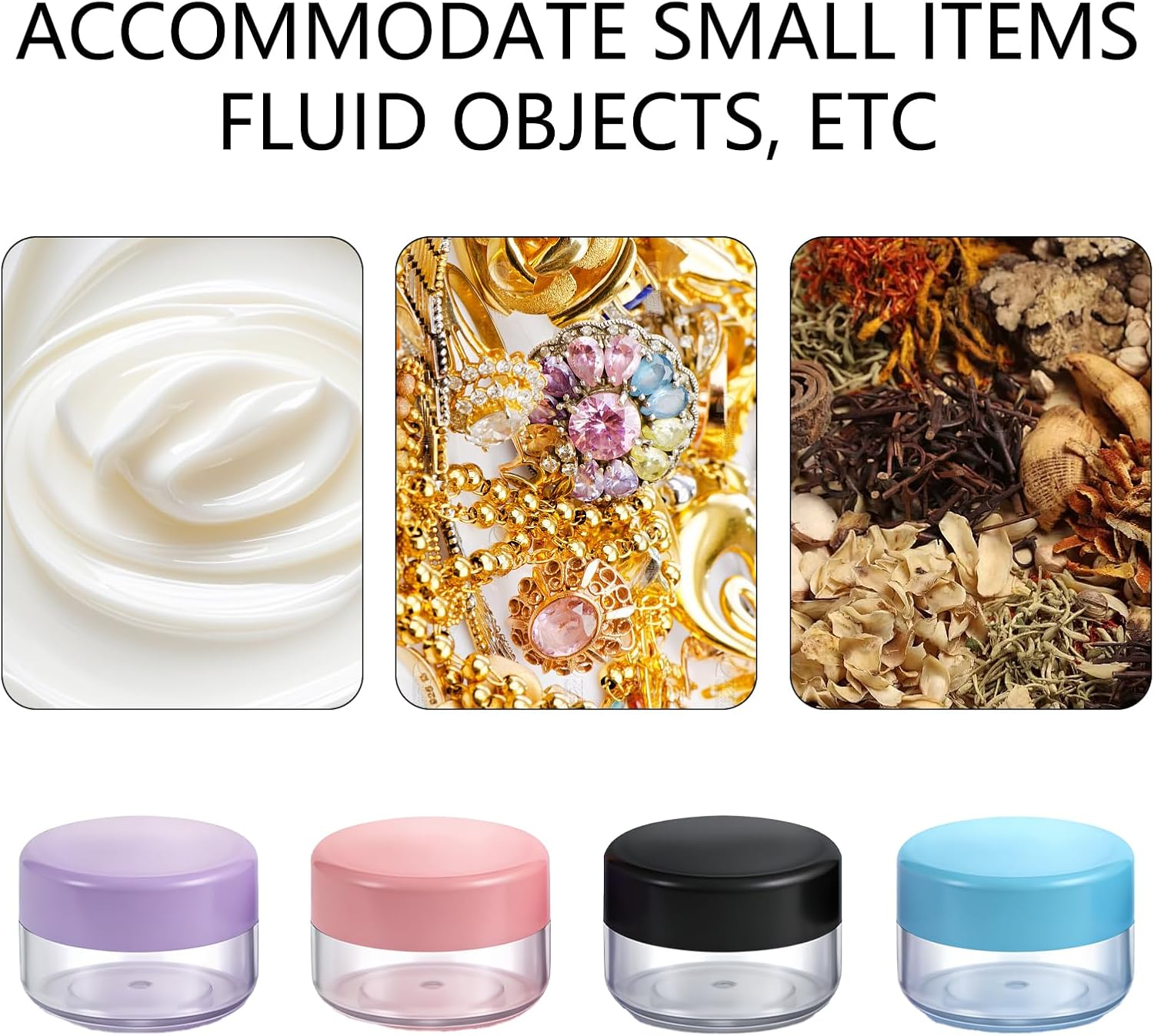 JANGJANG 10 Gram 8 Pcs Plastic Lip Balm Containers, Cosmetic Jars and Makeup Sample Containers for Lip Balms Lotion Powder, Multi-Purpose Beauty Product Storage Jars image number 3