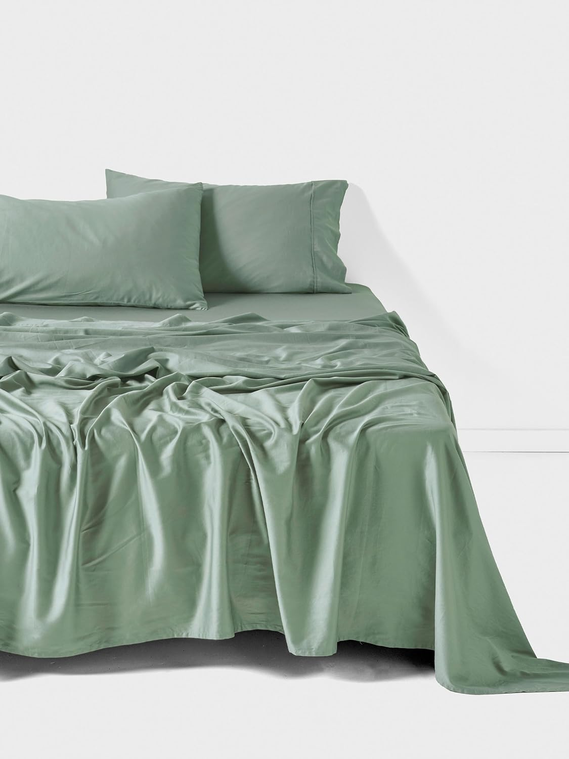 Linen House Surf Wash Sheet Set, Seafoam, Single Bed image number 2