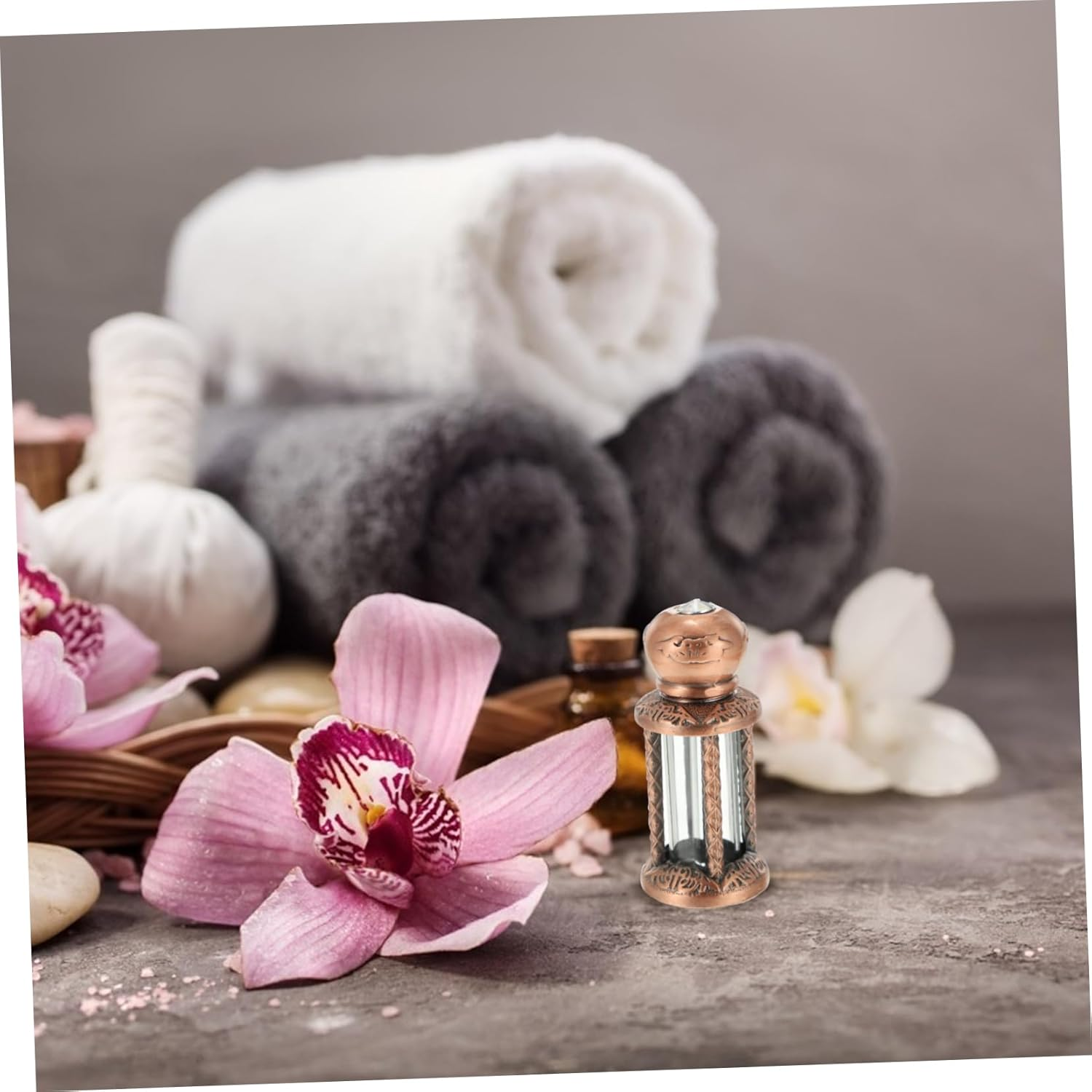 FOMIYES 3Pcs Perfume Bottle Essential Oil Bottle Vintage Perfume Bottle Home Glassfragrance Bottle Air Women Sandalwood Essential Oils Retro Perfume Bottle Humidifier Travel Manual Alloy - As Shownx2Pcs image number 3