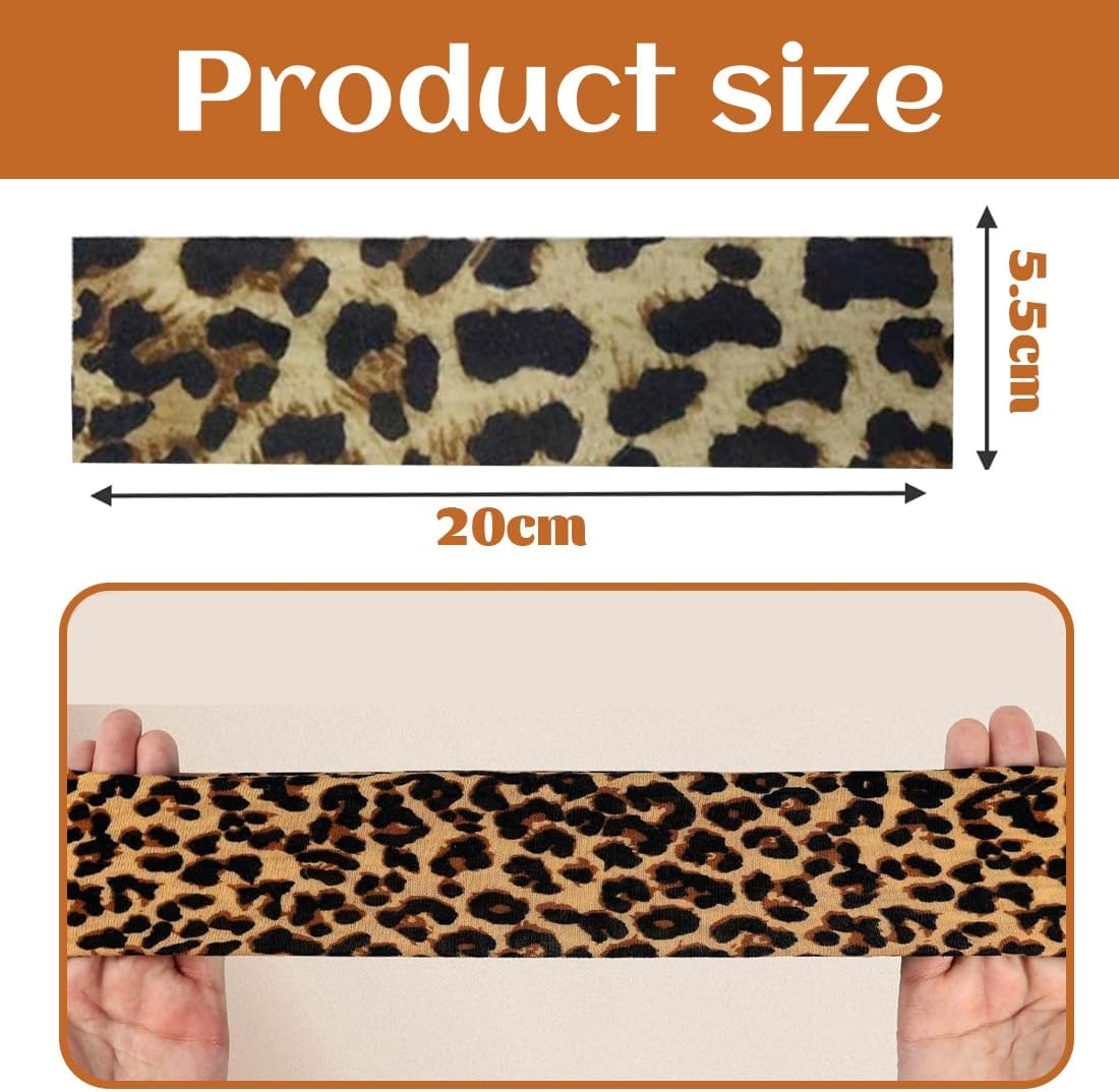 Pack of 4 Women'S Leopard Boho Headband Printed Headbands Knot Twisted Elastic Head Wrap Hair Accessories for Girls for Running Yoga Fitness image number 1