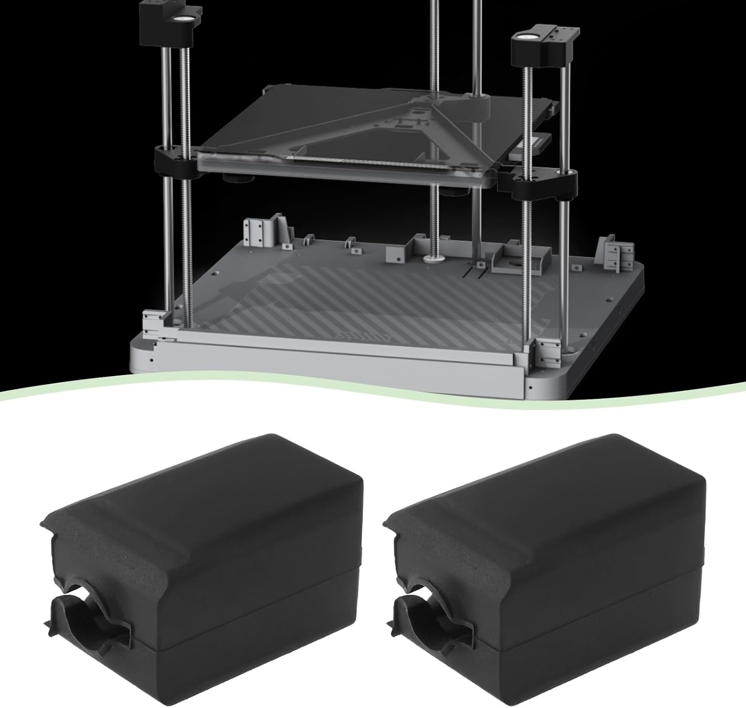 OTOTEC 4 Pieces 3D Printer Silicone Cover Socks 21.5 * 13.5 * 11.5Mm 3D Printer Accessories Compatible with Bambu Labs X1C P1P P1S X1 Black image number 2