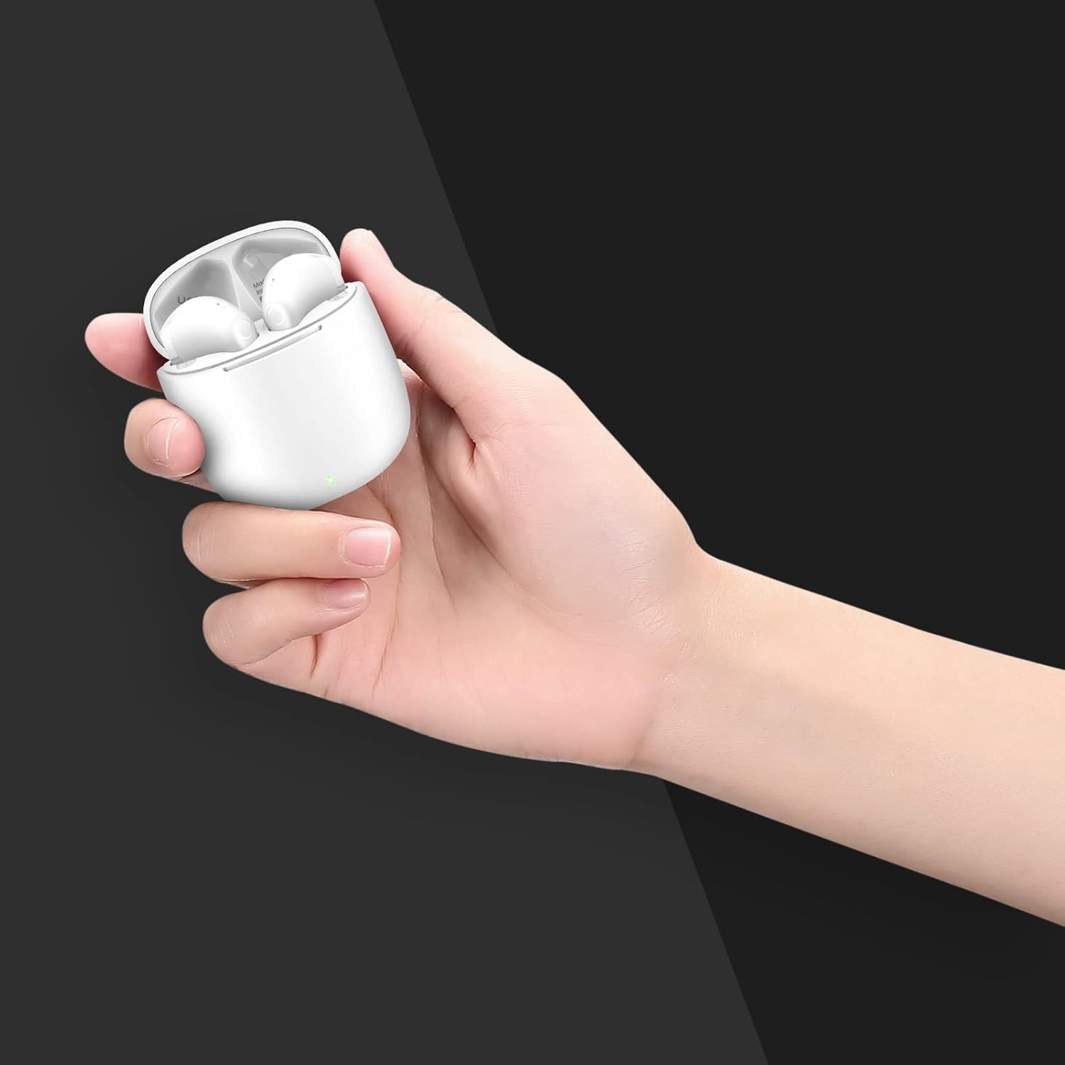 Yobola Wireless Earbuds, Bluetooth Earphones, IPX5 Waterproof Wireless Earphones Touch Control, Bluetooth Earbuds 5.1 Built-In Microphone, 25 Hrs with USB-C Charging - White image number 1