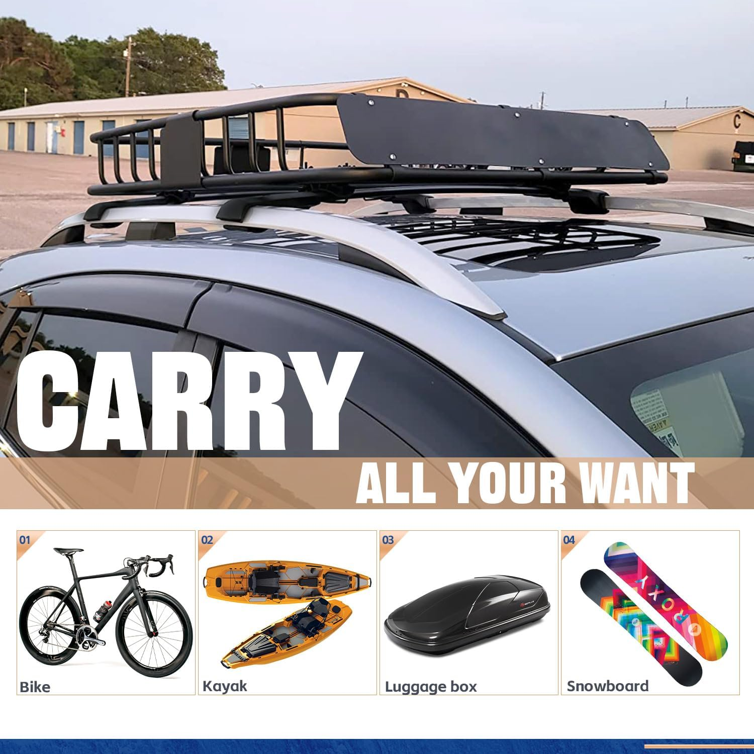 Cross Bars Fits for Subaru XV Crosstrek 2013-2025 & Forester 2014-2024 & Impreza 2017-2023 & Outback Wilderness 2022-2025 Adjustable Roof Rack Crossbar Luggage Rack