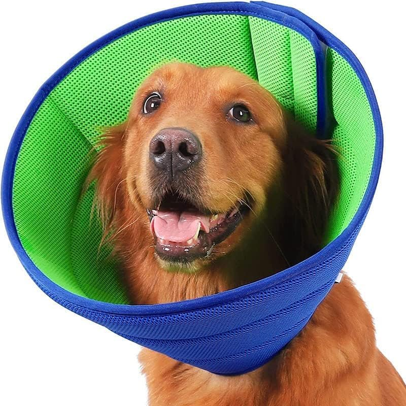 Dog Cone,Soft Dog Cone after Surgery,Adjustable Breathable Dog Cone Collar,Soft Dog Cones for Large Medium Small Dog,Protect Pets from Licking Wounds,Soft and Comfortable, Reduce Anxiety (Blue, M)