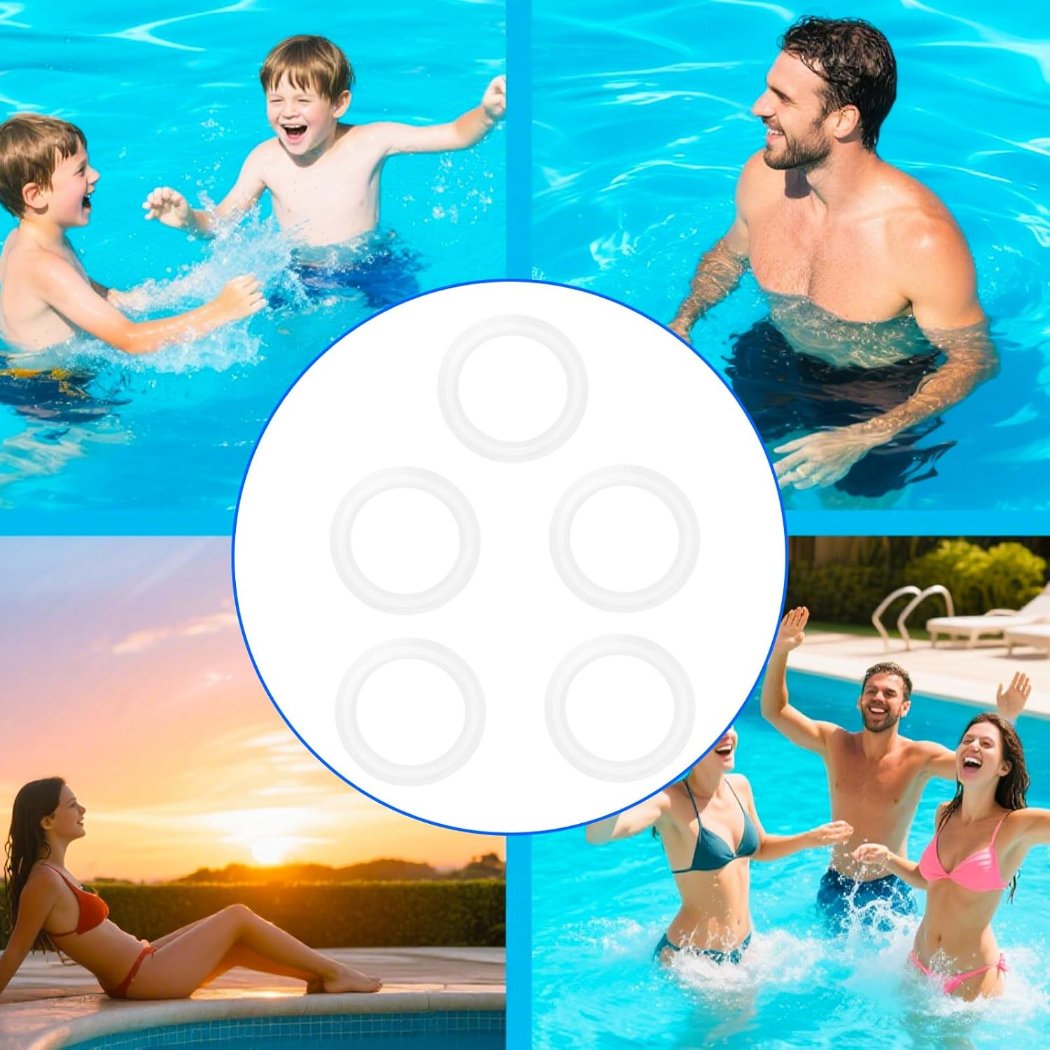 5Pcs 2In Spa Hot Tub Heater Gasket, Silicone O-Ring 711-4030B Compatible with Gecko Hydro Quip for Hot Tub Pump Leak-Proof & Heater Joint Seals image number 4