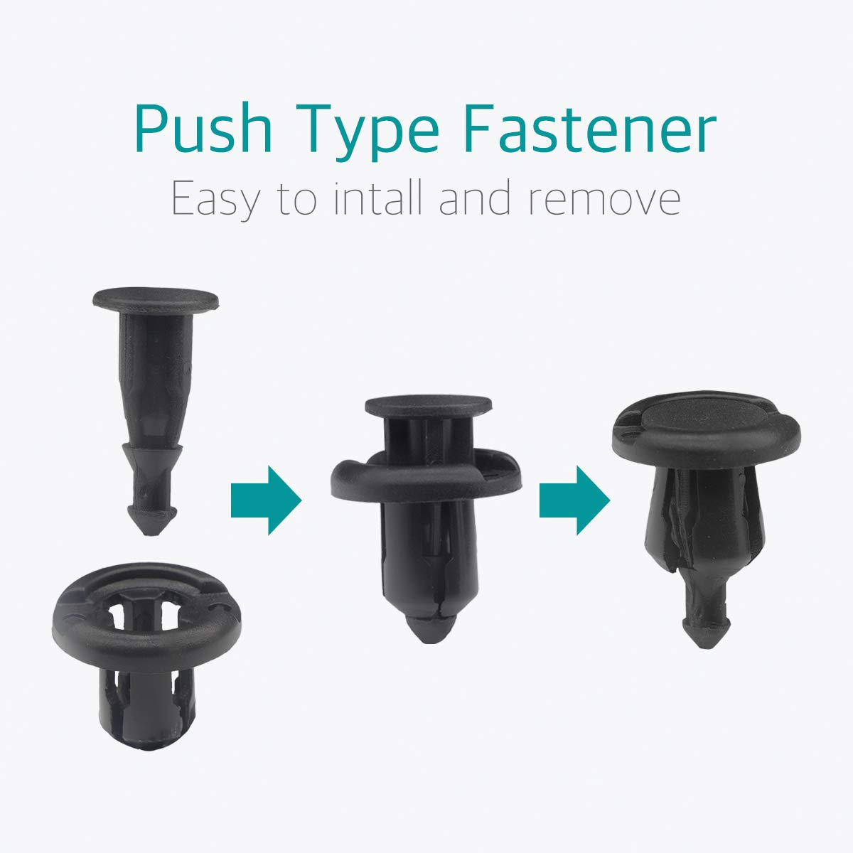 Lantee 10Mm 100 Pieces Push-Type Nylon Bumper Fender Flare Fastener Rivet Clips 91503-SZ3-003 image number 1