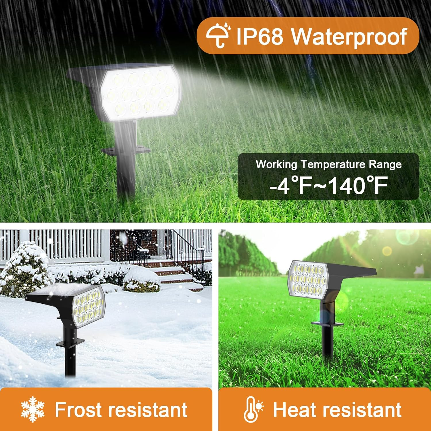 WELALO Solar Spot Lights Outdoor, [6 Pack/65 LED/3 Modes] Solar Landscape Spotlights, Solar Powered Christmas Halloween Lights, IP68 Waterproof Wall Lights for Walkway Yard Garden Driveway(Cool White) image number 2