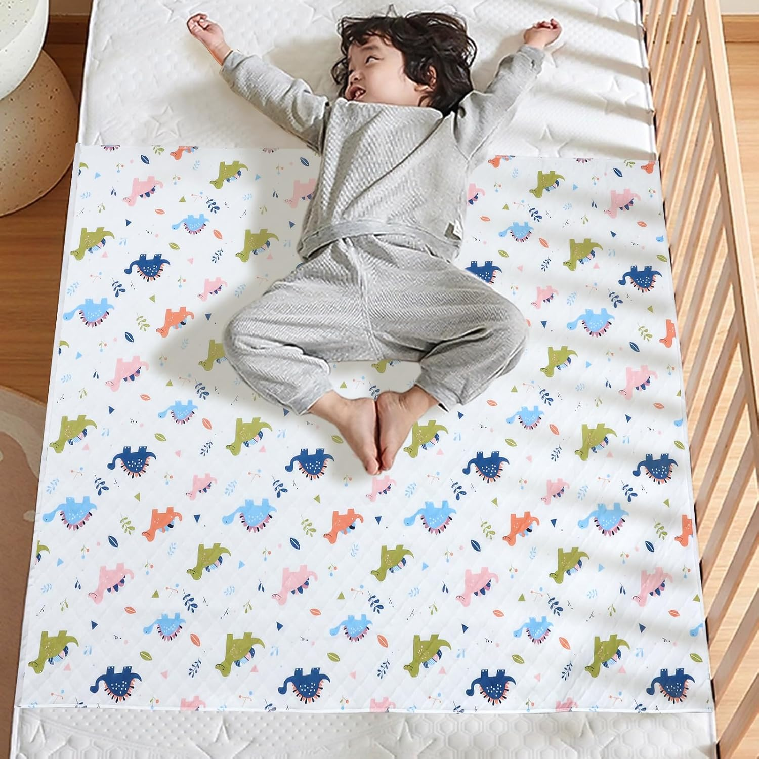 Moomoo Baby Waterproof Potty Training Pad Nighttime Reusable Underpad Mattress Sheet Protector Mat Leakproof Pee Pad for Kids Bedwetting