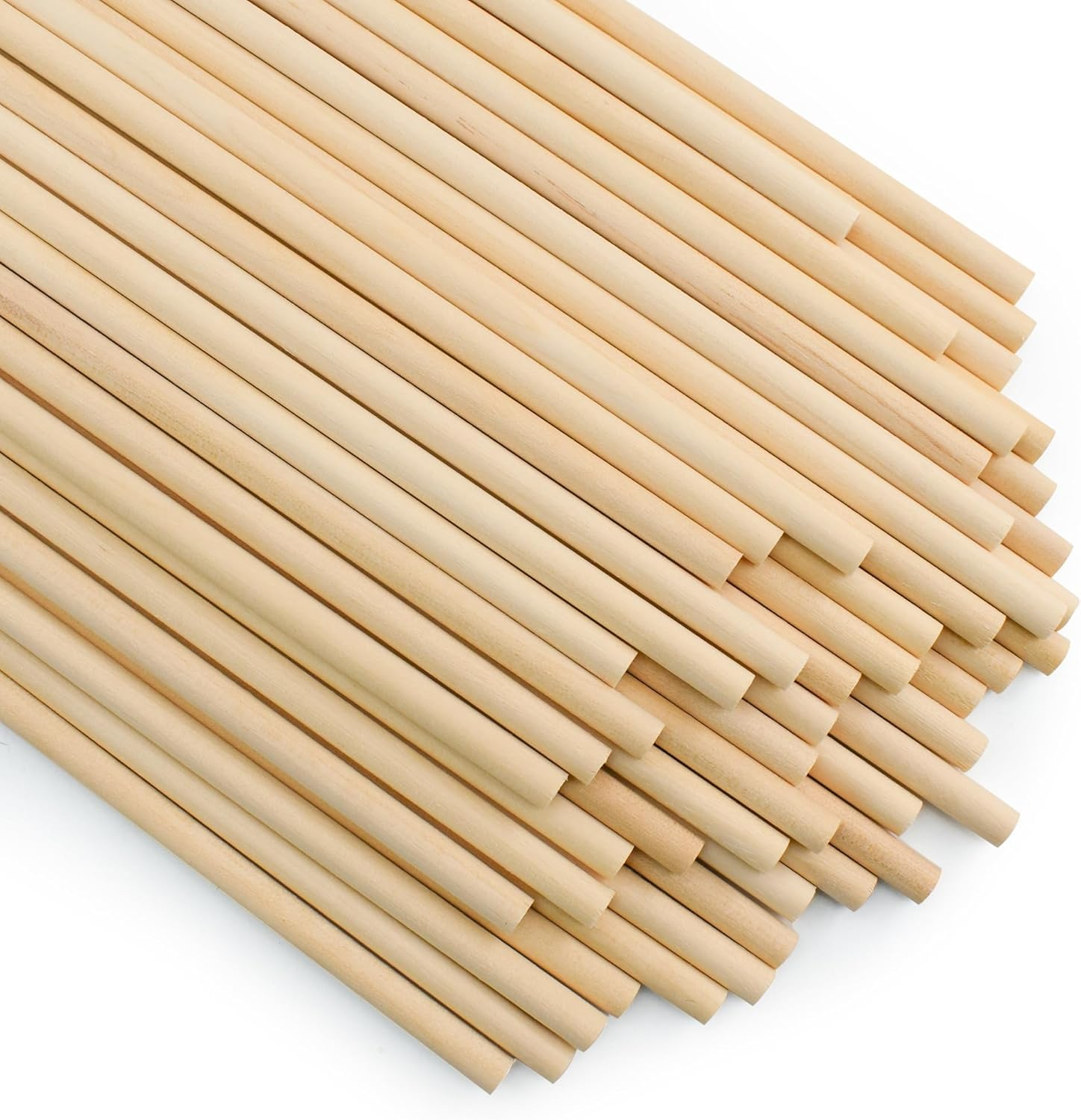 Enkrio 50PCS Dowel Rods Wood Sticks Wooden Dowel Rods - 3/16 X 6 Inch Unfinished Wood for Crafts Doweling Rods for Crafts and Diyers