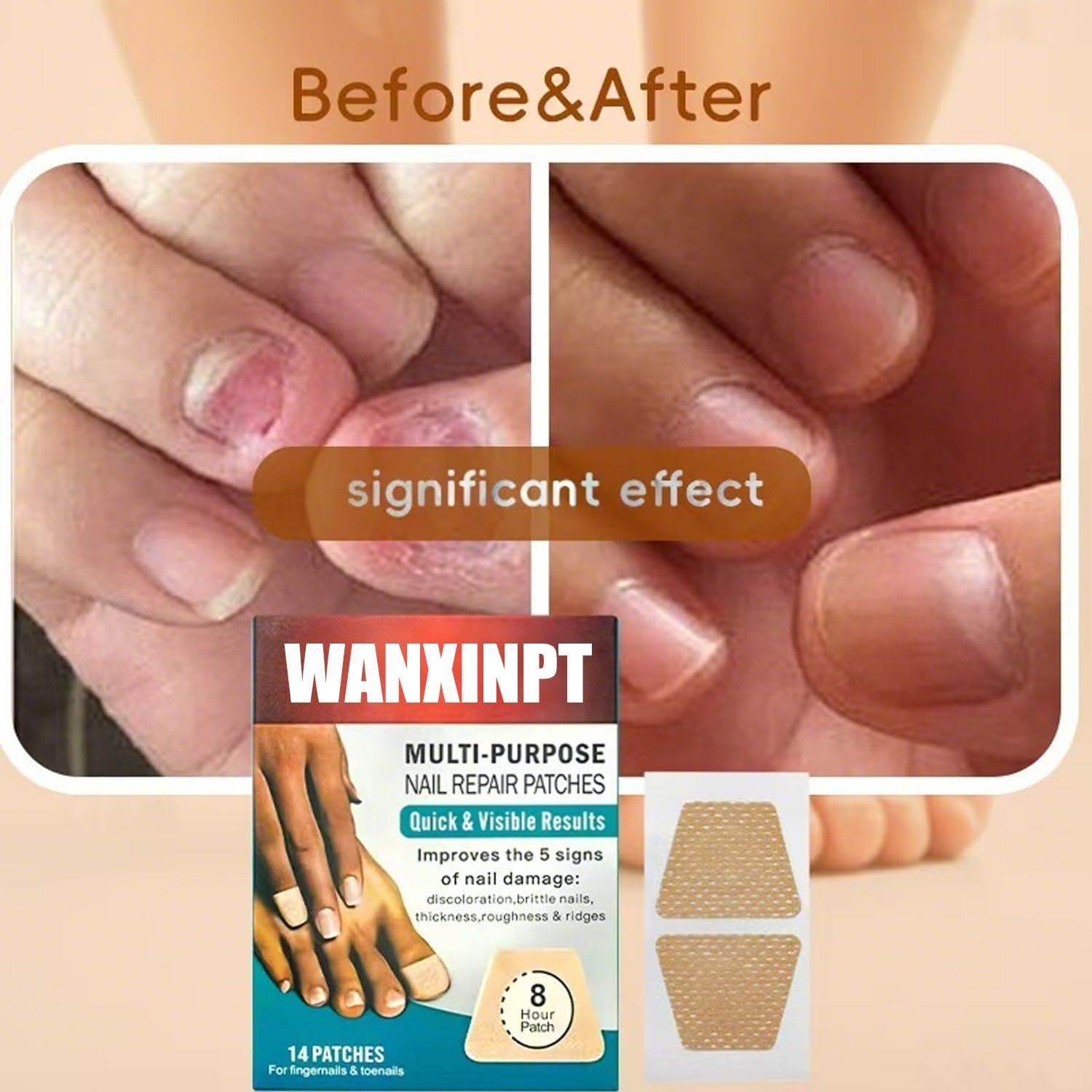 Multi-Purpose Nail Repair Patches - 14 Count - Nail Repair for Damaged Nails, 8-Hour Nail Treatment Restores Healthy Appearance image number 5