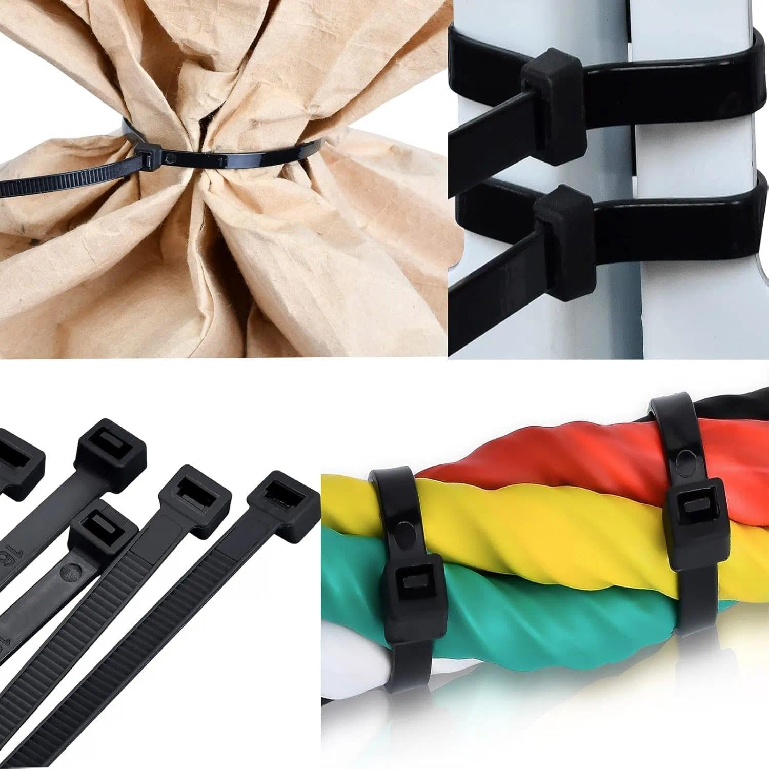 Extra Wide Heavy Duty Black Cable Ties 60 Cm Long Zip Tie 20 Pack, Strong 113 Kg Tensile Strength Self-Locking Design, Multi-Purpose Outdoor Cable Management &ndash; Unron image number 2