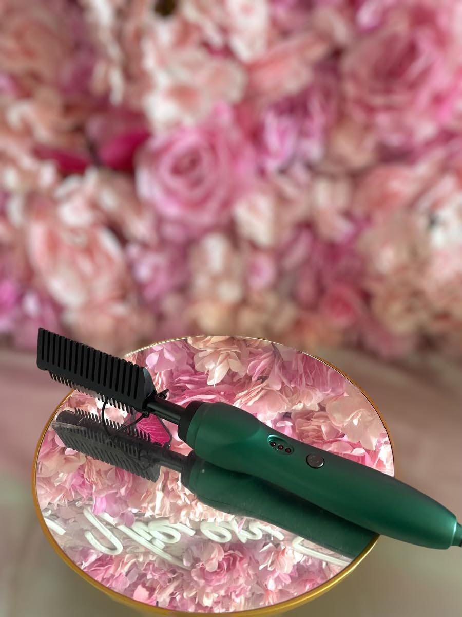 Electric Heat Comb/Hair Straightener with AU Plug- Heat Pressing Comb, Curling Iron Curlers High Heat Ceramic Comb with Dual Voltage and Auto Shut-Off image number 2