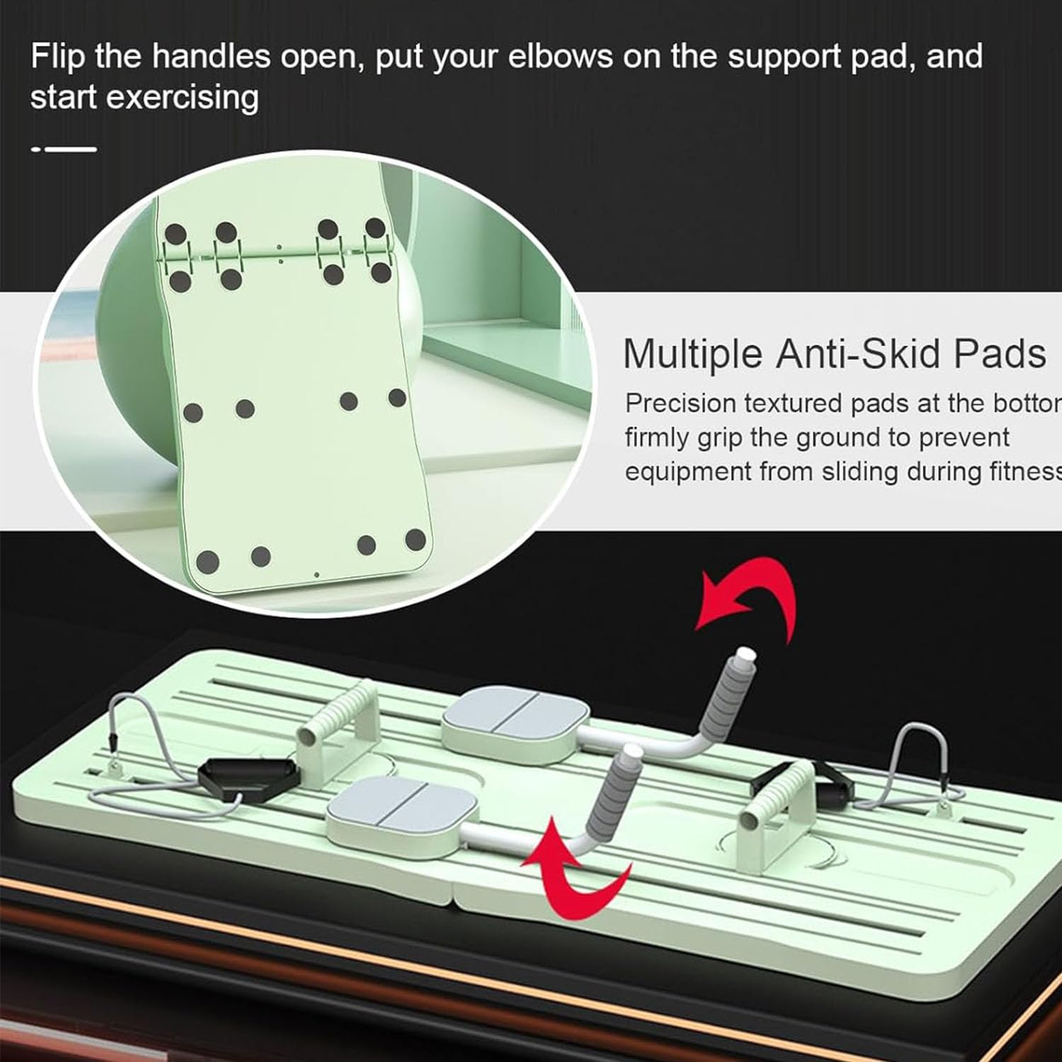 Pilates Board, Multifunctional Abdominal Board, Ab Core Trainer, Exercise Board - Green image number 2