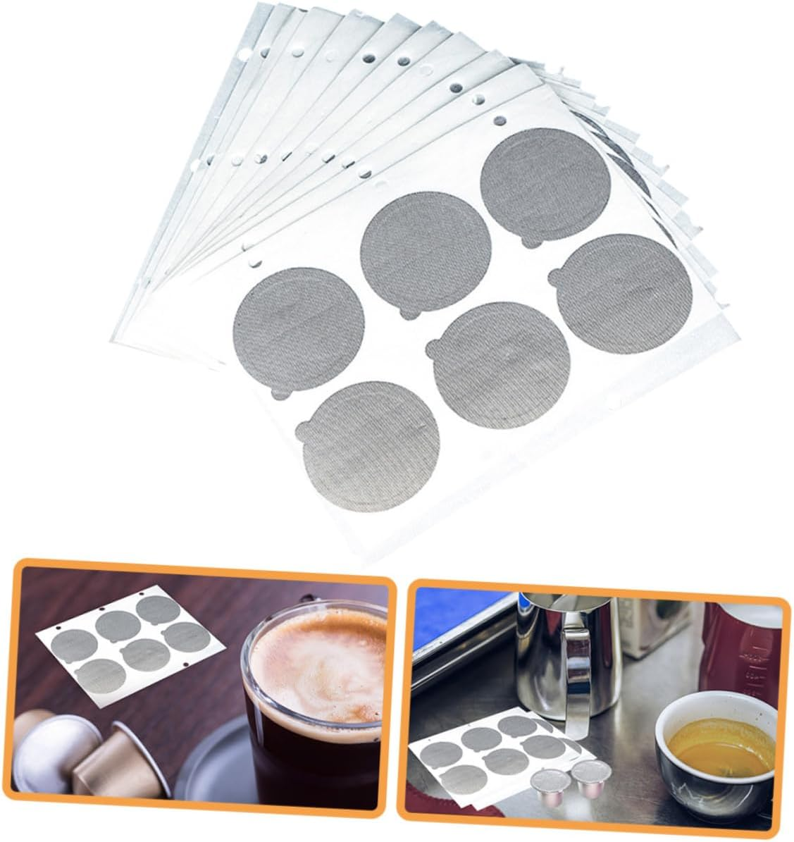 Ipetboom 120Pcs Espresso Capsule Cup Seal Stickers Aluminum Foil Coffee Seal Lids Compatible with Capsule Machines for Home and Cafe Use image number 1