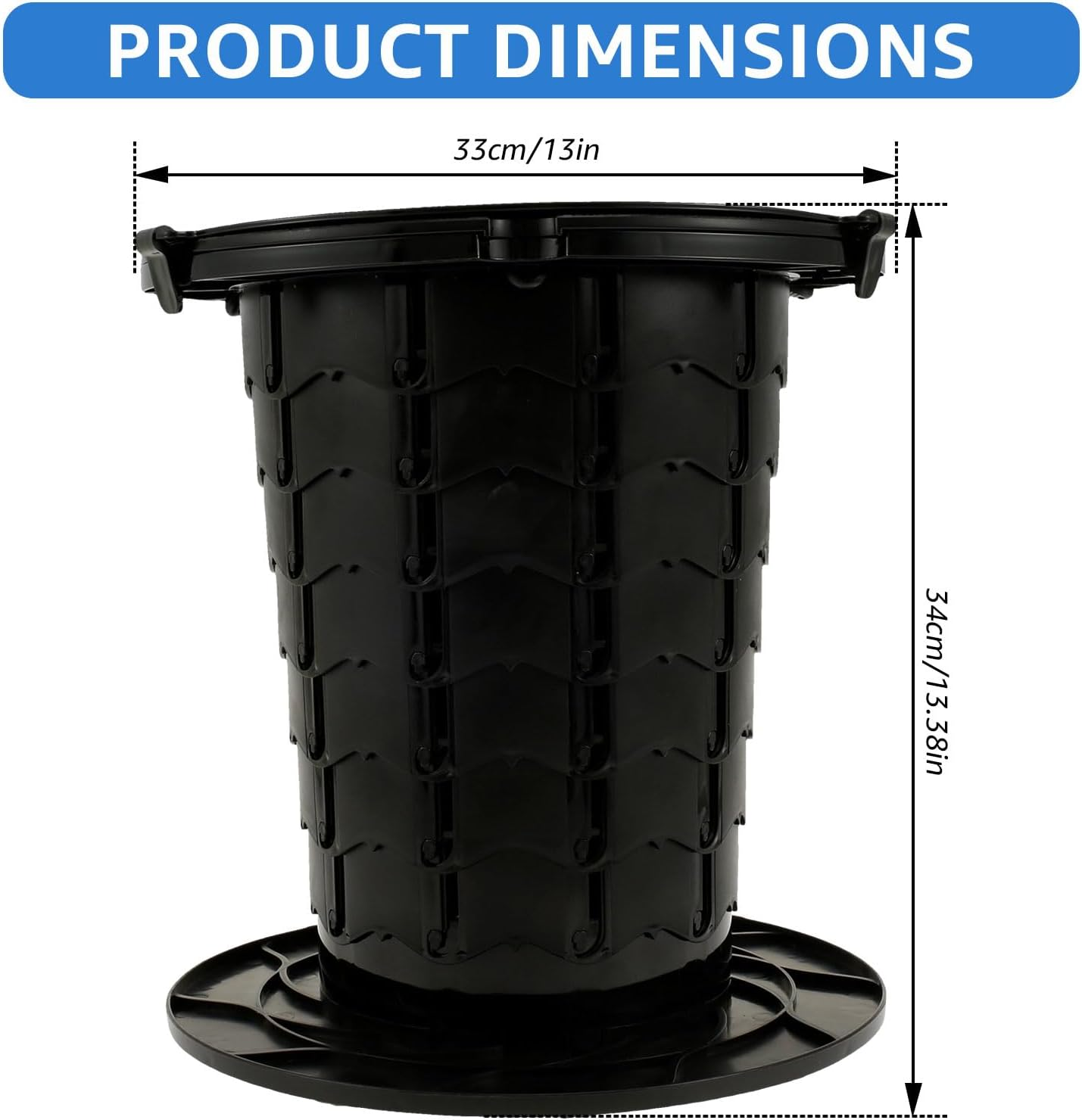 Retractable Portable Toilet, Portable Toilet, Potty Folding Toilet Camping Toilet Bucket with Toilet Paper Holder for Travel Camping 33&times;34Cm