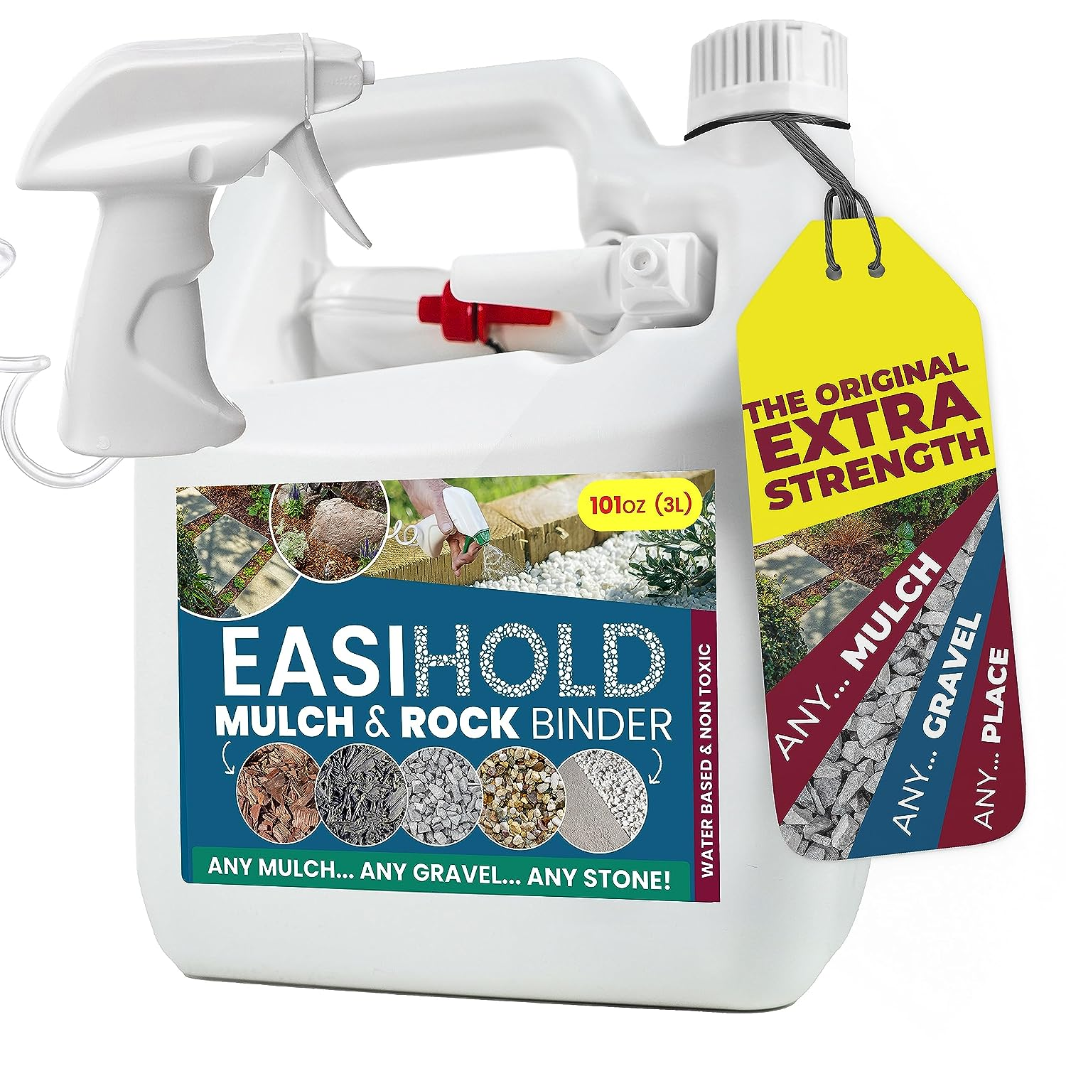 EASIHOLD Rocks - 3L Resin Gravel Glue with Applicator for Bonding Stones, Bark and Gravel on Borders, Patios and Garden Paths. Lasts up to 3 Years, Non Toxic. image number 4