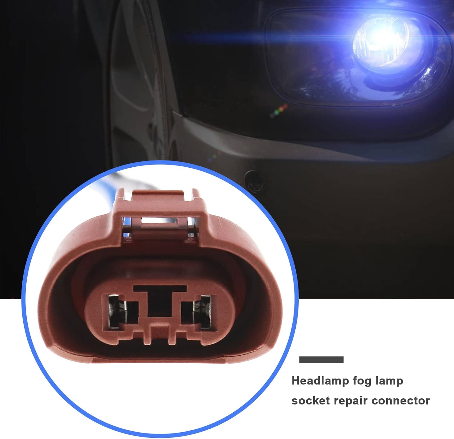 2PCS HB3 HB4 9005 9006 Headlight Bulb Sockets Wiring Harness 2 Pin Fog Light Bulb Socket Repair Connector Plug Wire for Headlight Fog Light 12V 15Cm image number 6