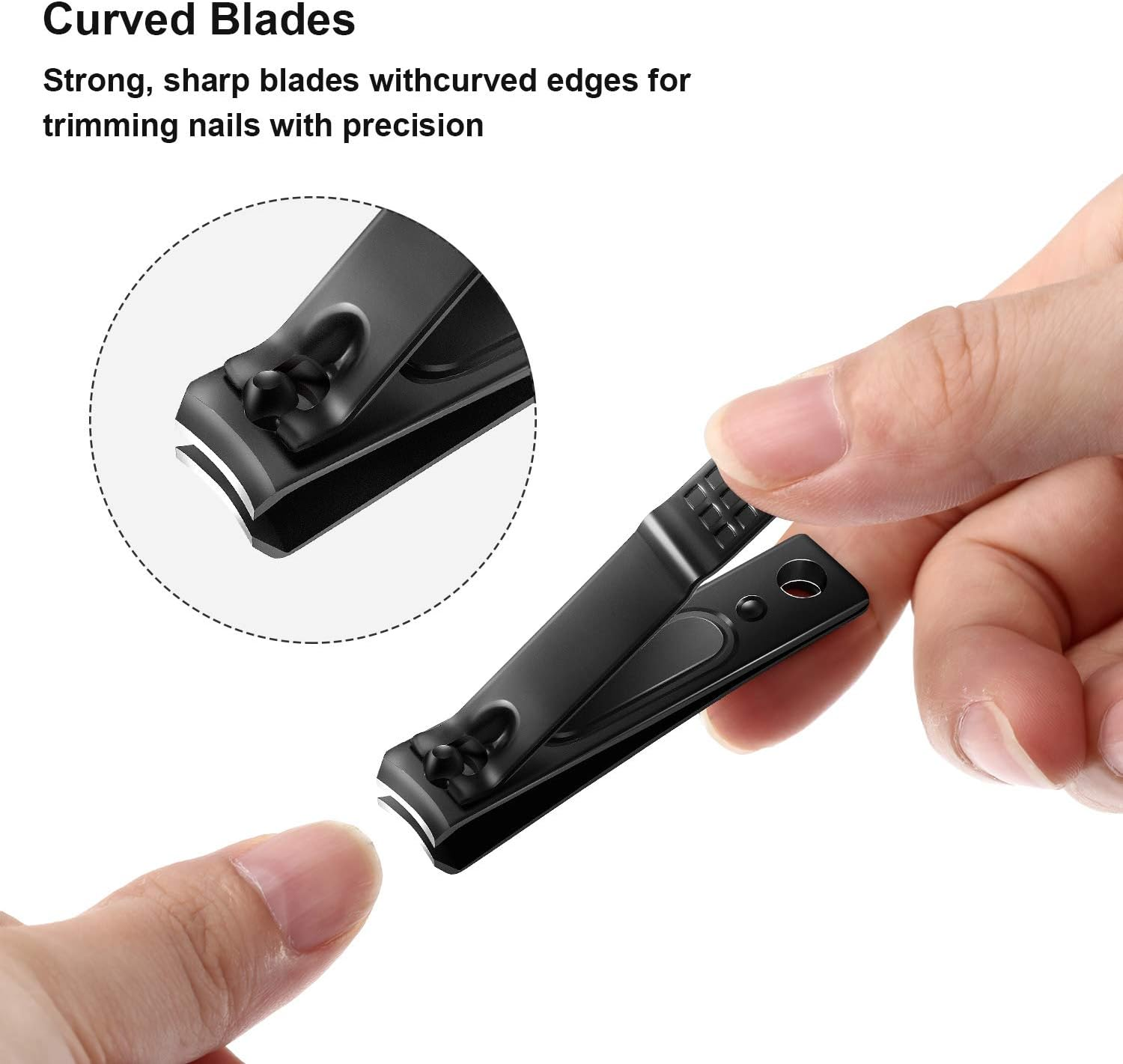 12 Pieces Nail Clipper Set Stainless Steel Nail Cutter Fingernails and Toenail Clipper Cutter for Women Men, Black image number 6