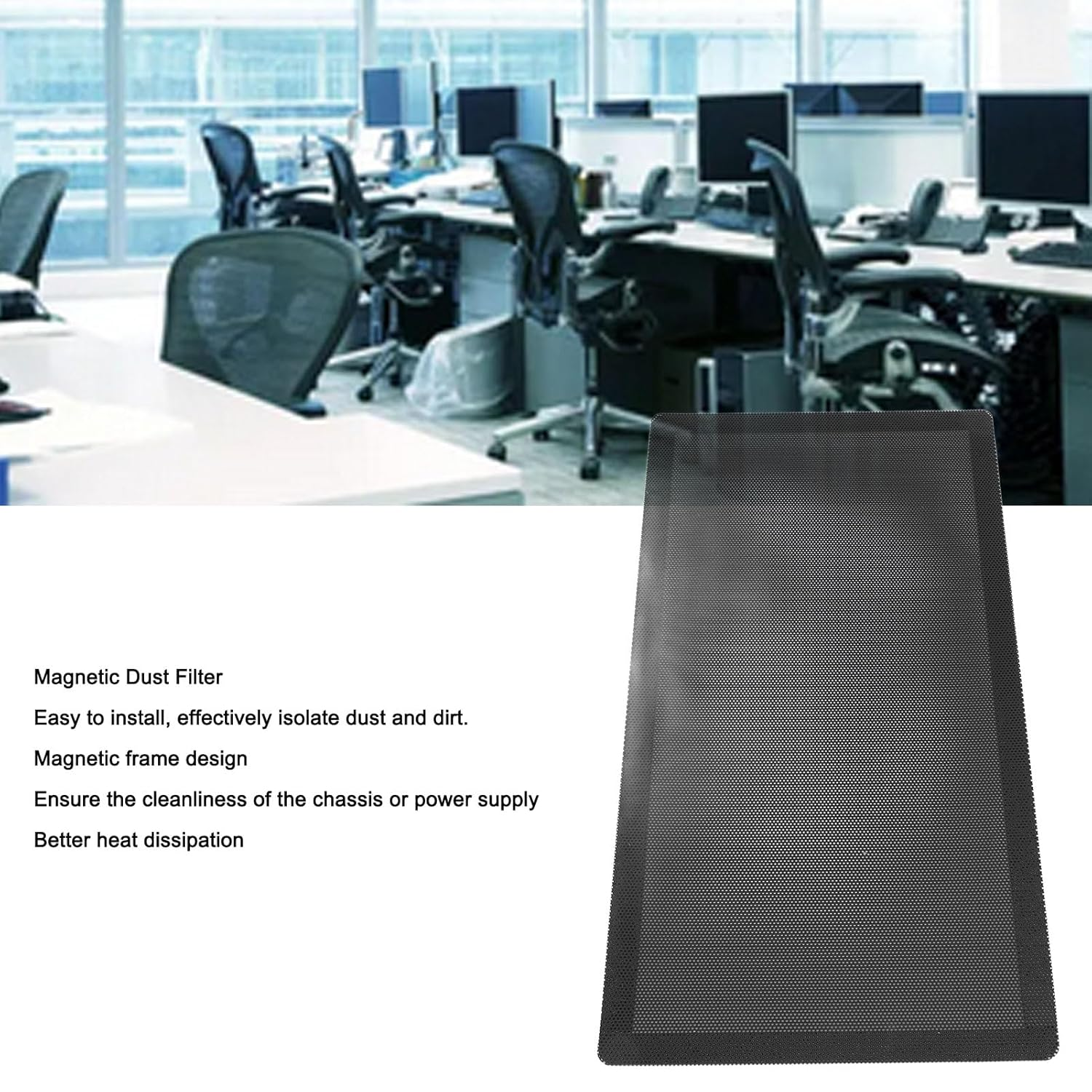 140X280Mm Fan Dust Filter Mesh, Strong Pressure Resistant Soft Magnetic PC Case Cooling Dust Filter, Improved Cooling Performance for Computer Power Supply