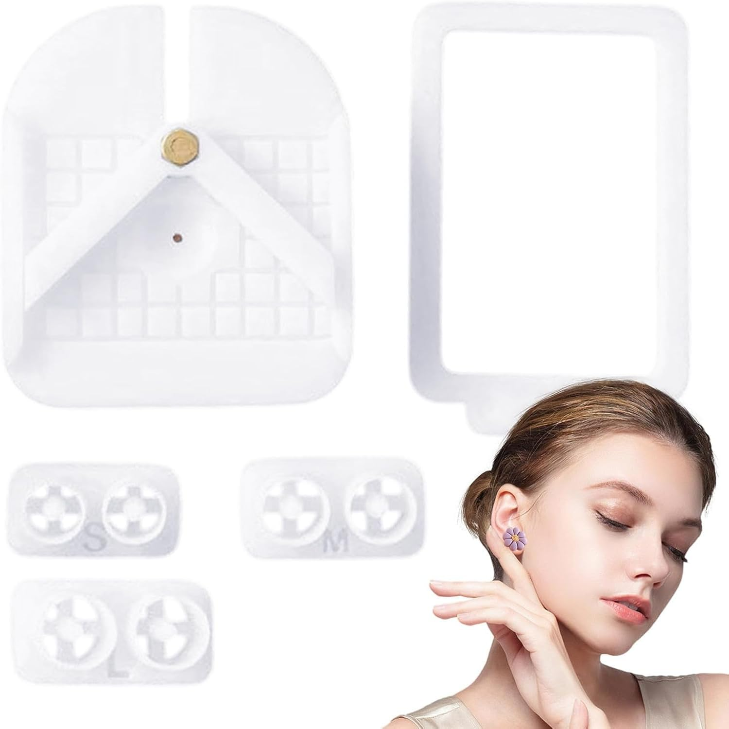 Stud Post Embedding Tool for Polymer Clay Earring, Polymer Clay Tools for Clay Jewelry, Earring Post Embedder Tool image number 3