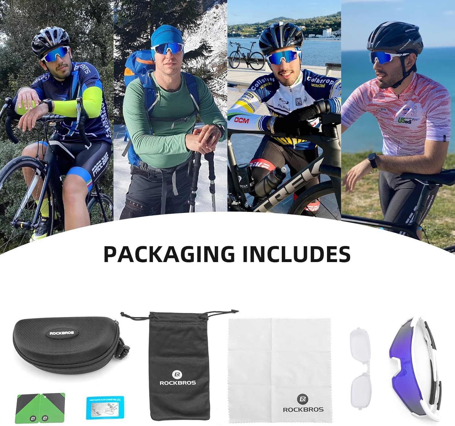 ROCKBROS Sunglasses for Men Women UV Protection Cycling Sunglasses Sport Glasses image number 2