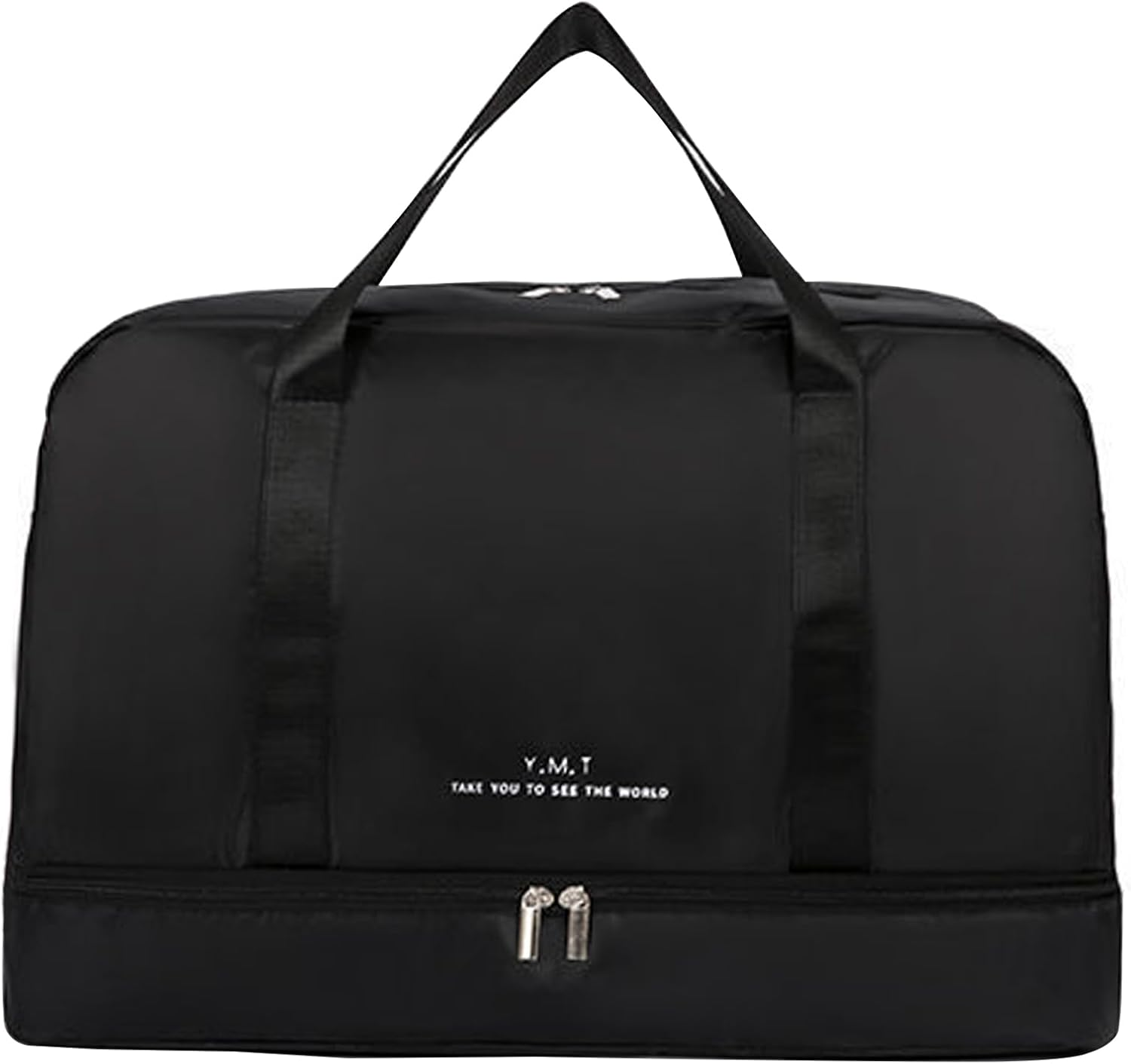 Travel Duffle Waterproof Bag with Trolley Sleeve & Separate Shoe Compartment Dry Wet Separation Storage Bag Sports Gym Bag Carry on Weekender Overnight Shoulder Bag for Women & Men (Blue)