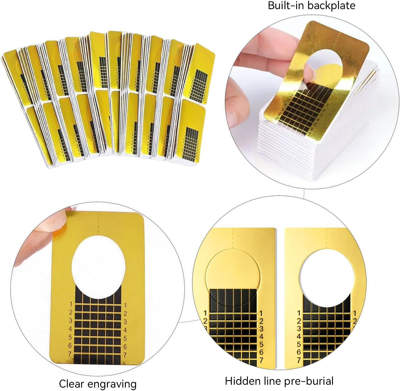 200 Pieces Nail Art Paper Tray, Nail Extension Shape, Tray Foil Paper, Nail Gel Support, Nail Art Production Materials image number 4