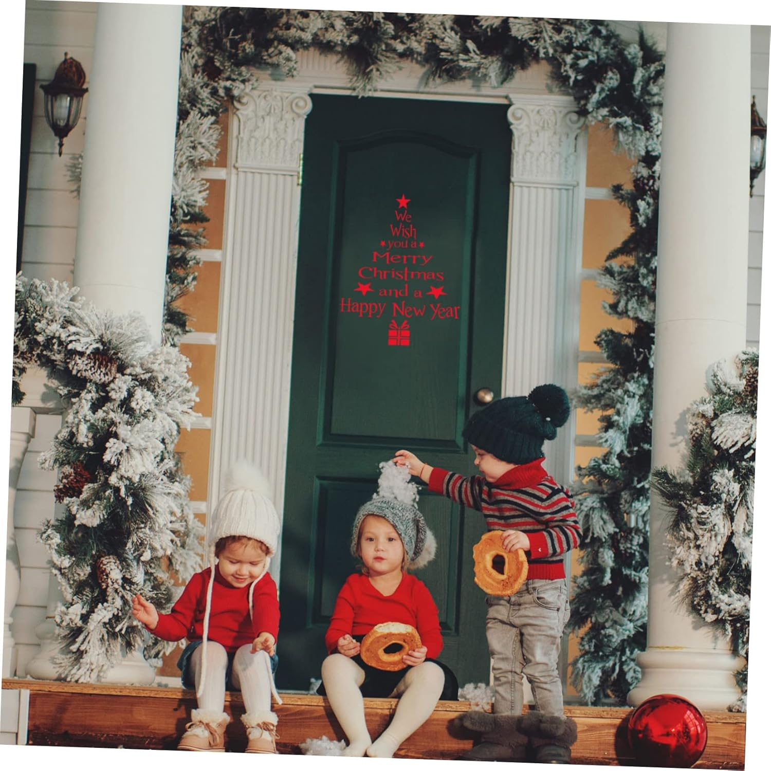 Jojofuny 3Pcs Christmas Tree Wall Stickers Creative Blessing Words Decals for Home Classroom Shop Decoration Removable Art for Festive and Walls image number 4