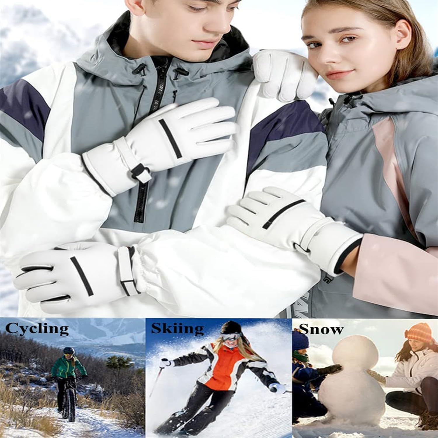 ZANZER Pro Ski Gloves, 3M Thinsulate Insulated Double-Layer Waterproof, Touchscreen Snow Gloves for Skiing, Winter Cycling image number 5