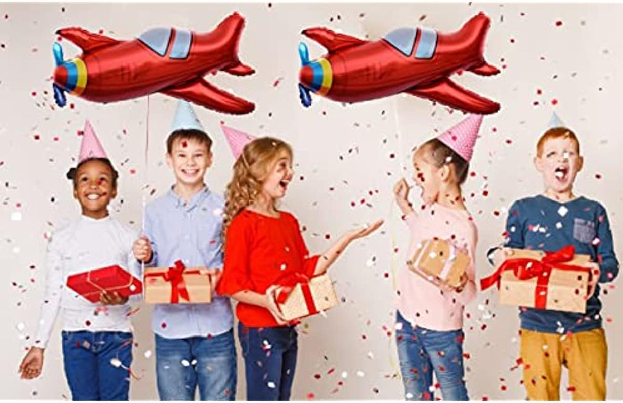 Cartoon Construction Foil Balloon Kids Boys Gifts Birthday Baby Shower Party Decorations (Airplane) - Vintage Car image number 6