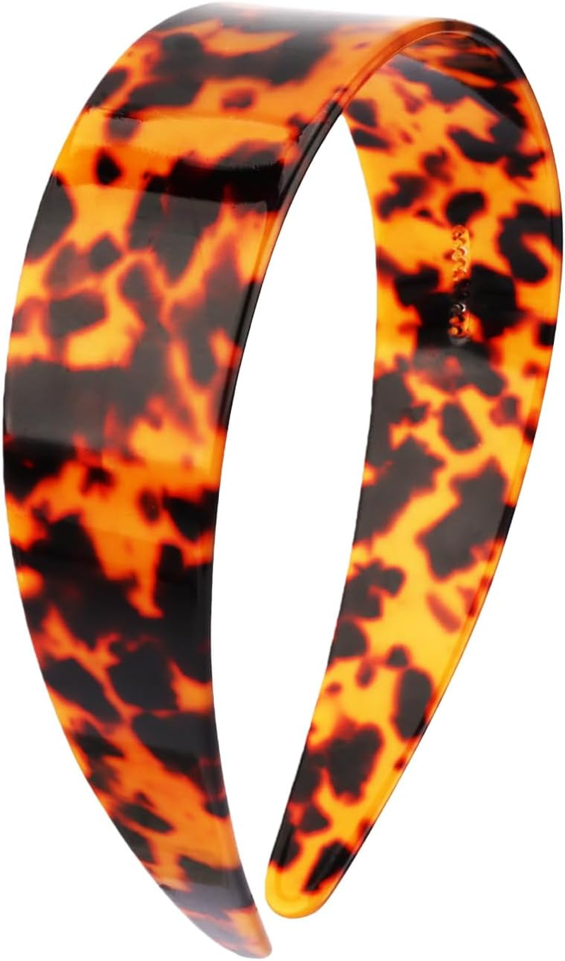 Auroriel Tortoise Shell Hair Comb Headband Wide Leopard Pattern Acetate Hairband for Women No Slipping Headache Pressure Comfortable Headbands image number 4