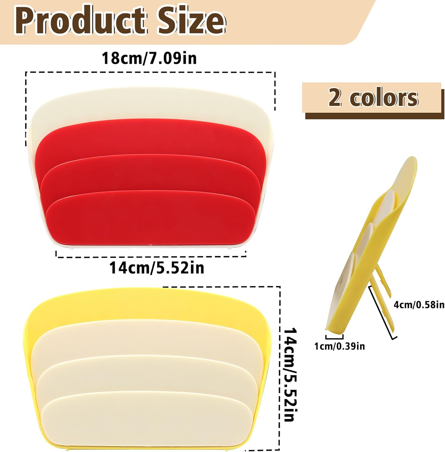 Card Holders for Playing Cards, 2 PCS Playing Card Holders for Adults, 3 Layers Design Game Card Holder for Poker Parties, Family Card Game Nights (Red, Yellow) image number 5