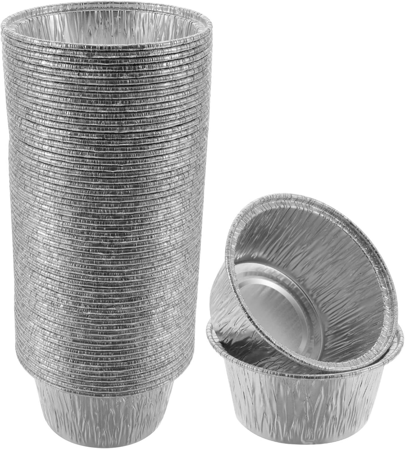 Luxshiny 100Pcs Cupcake Baking Cups Aluminium Foil Muffin Cups Pudding Molds Egg Tart Baking Cups Dessert Containers 8In image number 5