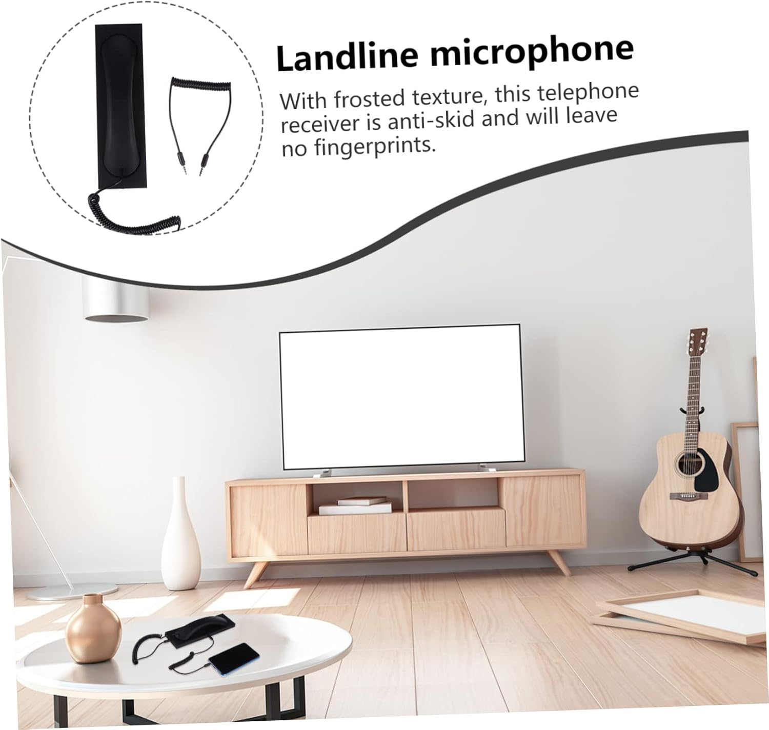 FELTECHELECTR Retro Cellphone Handset Vintage Voice Headset High Definition Anti-Radiation Ergonomic Design for Mobile Phones Tablets Computers with 3.5Mm Interface image number 1