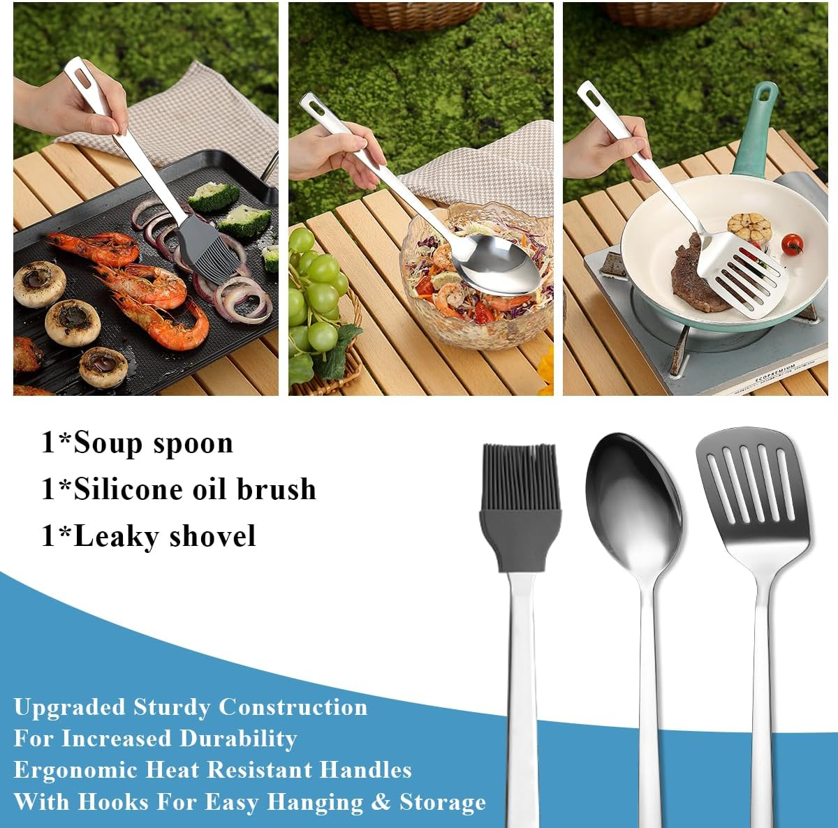 Kyraton Camping Cooking Set 15 Pack, Camping Cookware, Camping Essentials, Portable Camping Kitchen Utensil Set, Ldeal for Backpacking, Barbecuing, Camping and Hiking Trips. image number 5