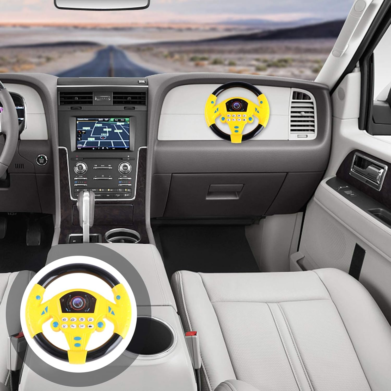 TOYANDONA Steering Wheel Toy for Kids Toy Steering Wheel Simulated Driving Controller Electric Early Learning Educational Toy Pretend Driving Seat for Children Boys and Girls image number 1