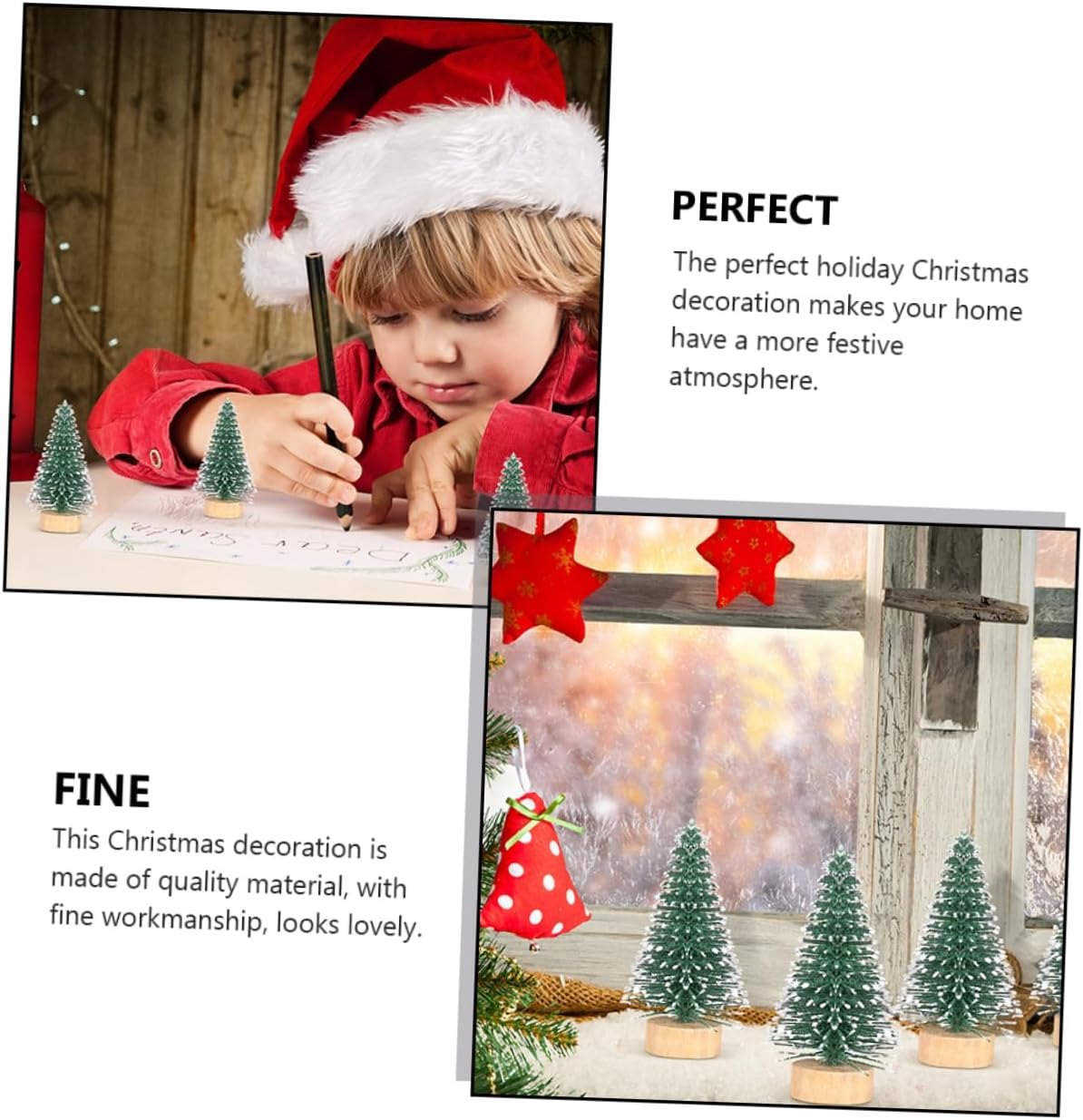 12Pcs Xmas Tree Decorations Christmas Ornaments Set Mini Christmas Tree Decorations for Home Office Showcase image number 5