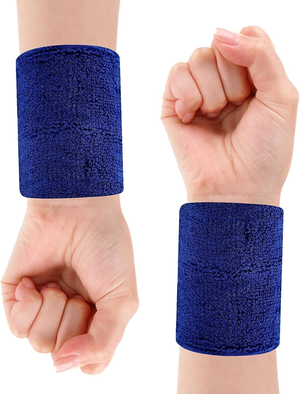 Absorbent Cotton Sweatbands Elastic Wrist Bands for Sports, 12Pcs Absorbent Cotton Sweat Bands, Sports Competitions Wristband Sweat Wrist Band for Men and Women image number 4