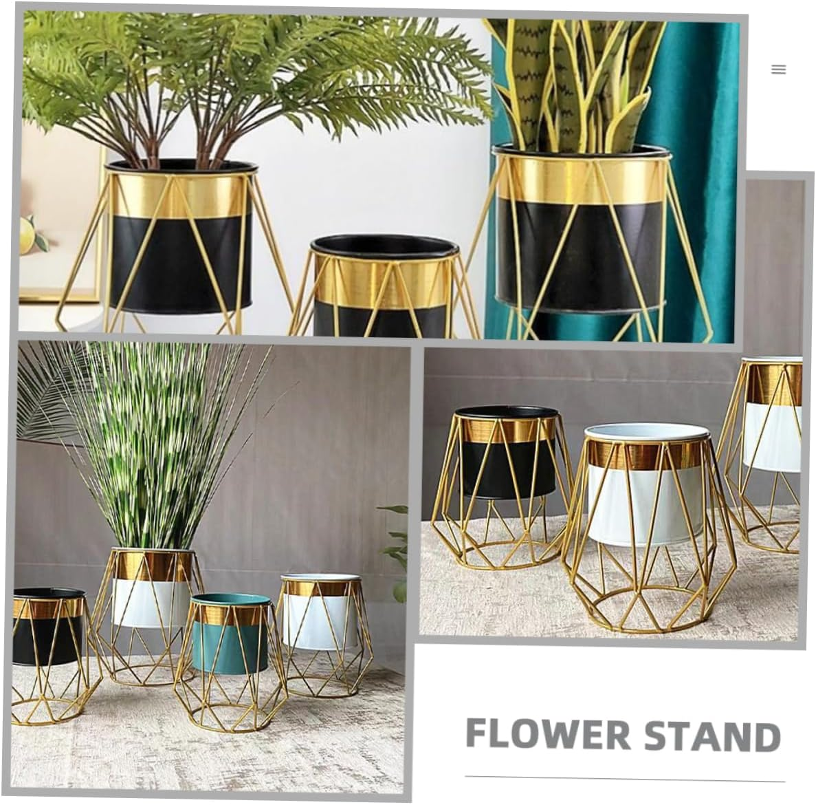 Sosoport Nordic Flower Stand Plant Stands Indoor Flower Pot Balcony Flowerpot Indoor Flowerpot Office Planter Office Supply image number 4