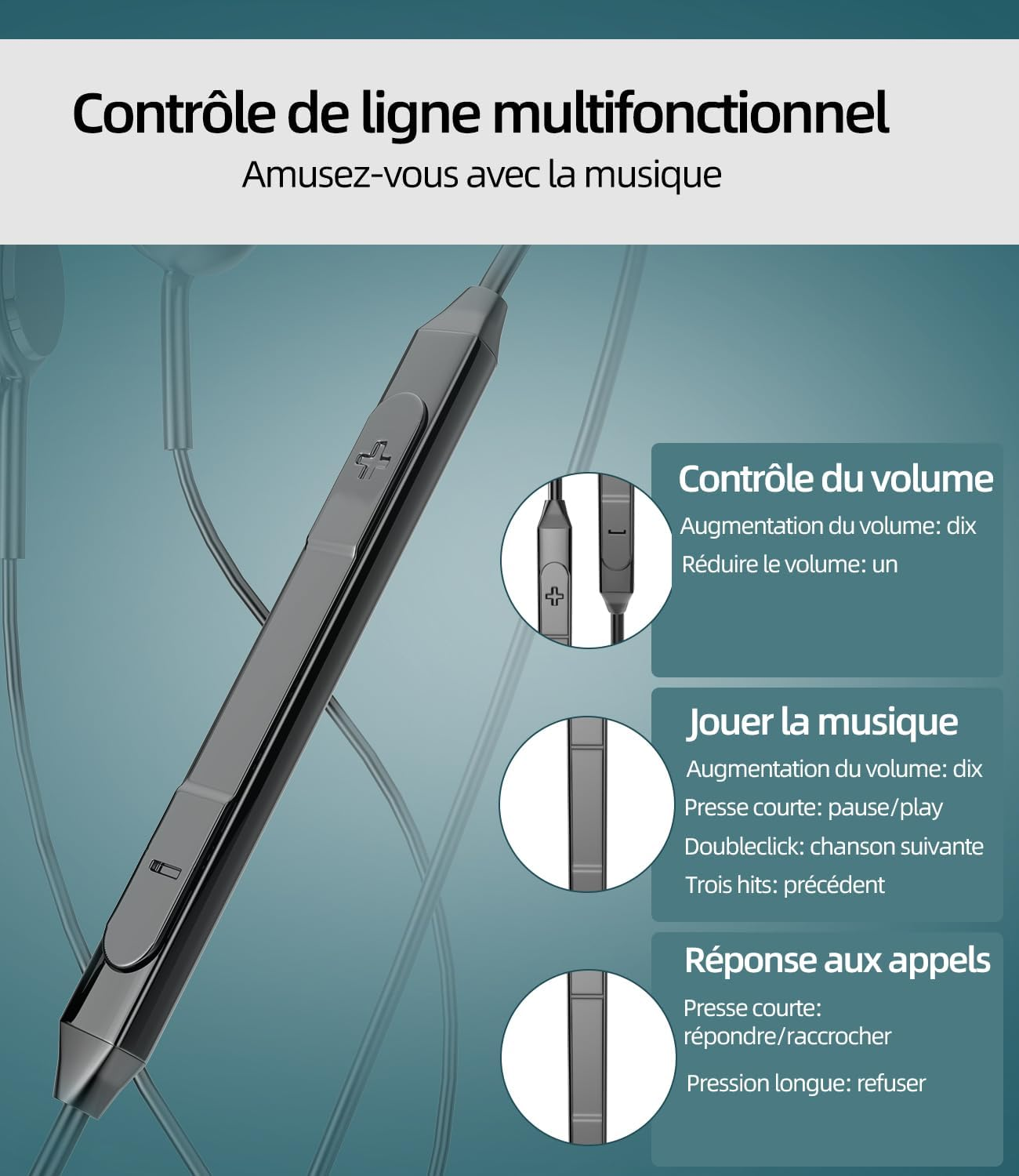 Earphones Wired 3.5Mm Jack Gamer 2 Pack Compatible with Xiaomi Samsung Intra Earbuds Wired Audio Sports Handsfree image number 1