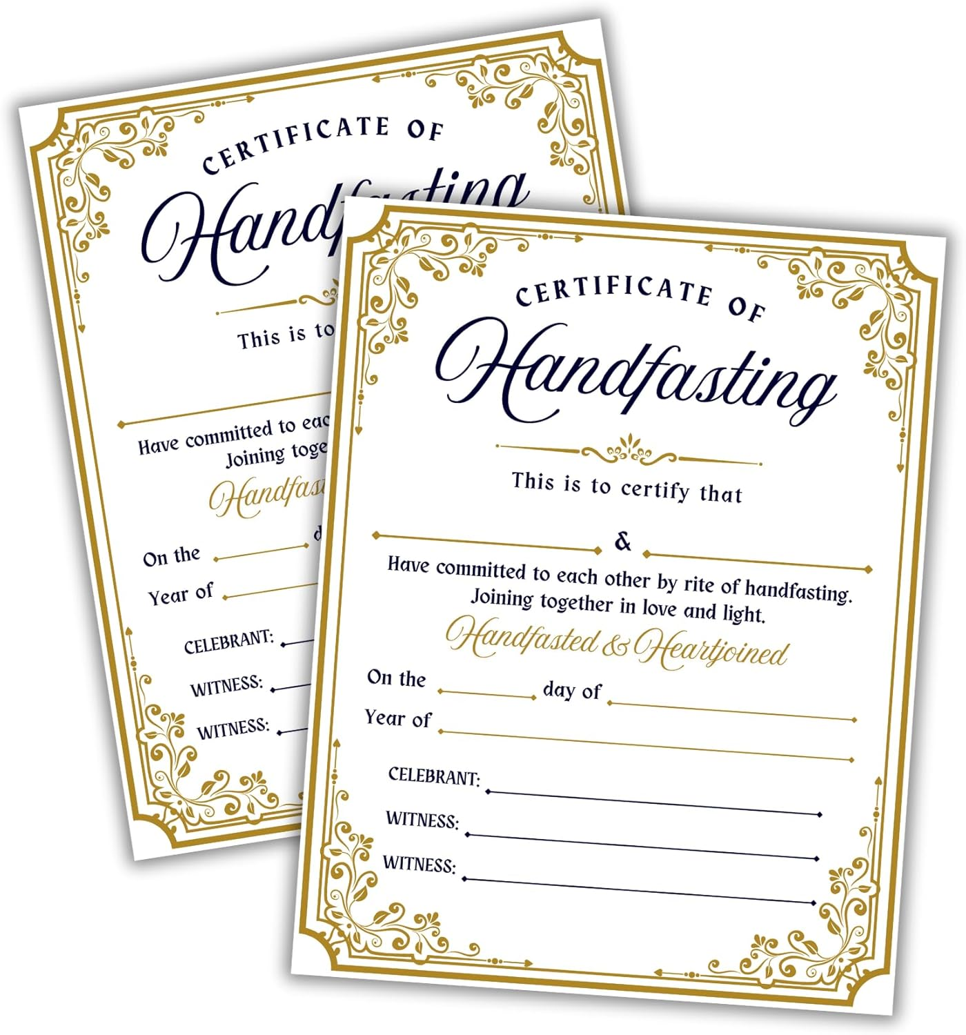 Handfasting Union Ceremony Certificate Cord Ribbon 6Pk 8.5X11&rdquo; on Linen Commitment Bound Celtic Medieval Secret Partner Parchment Marriage image number 4