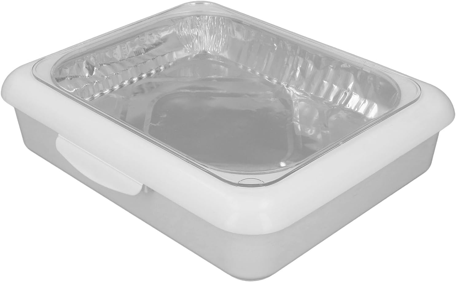 Foil Tray Holder Set, Food Foil Dish Pan Carrier with Lid, Stackable Lightweight Portable Insulated Food Carrier for Traveling, Picnic, Party, Camping image number 3