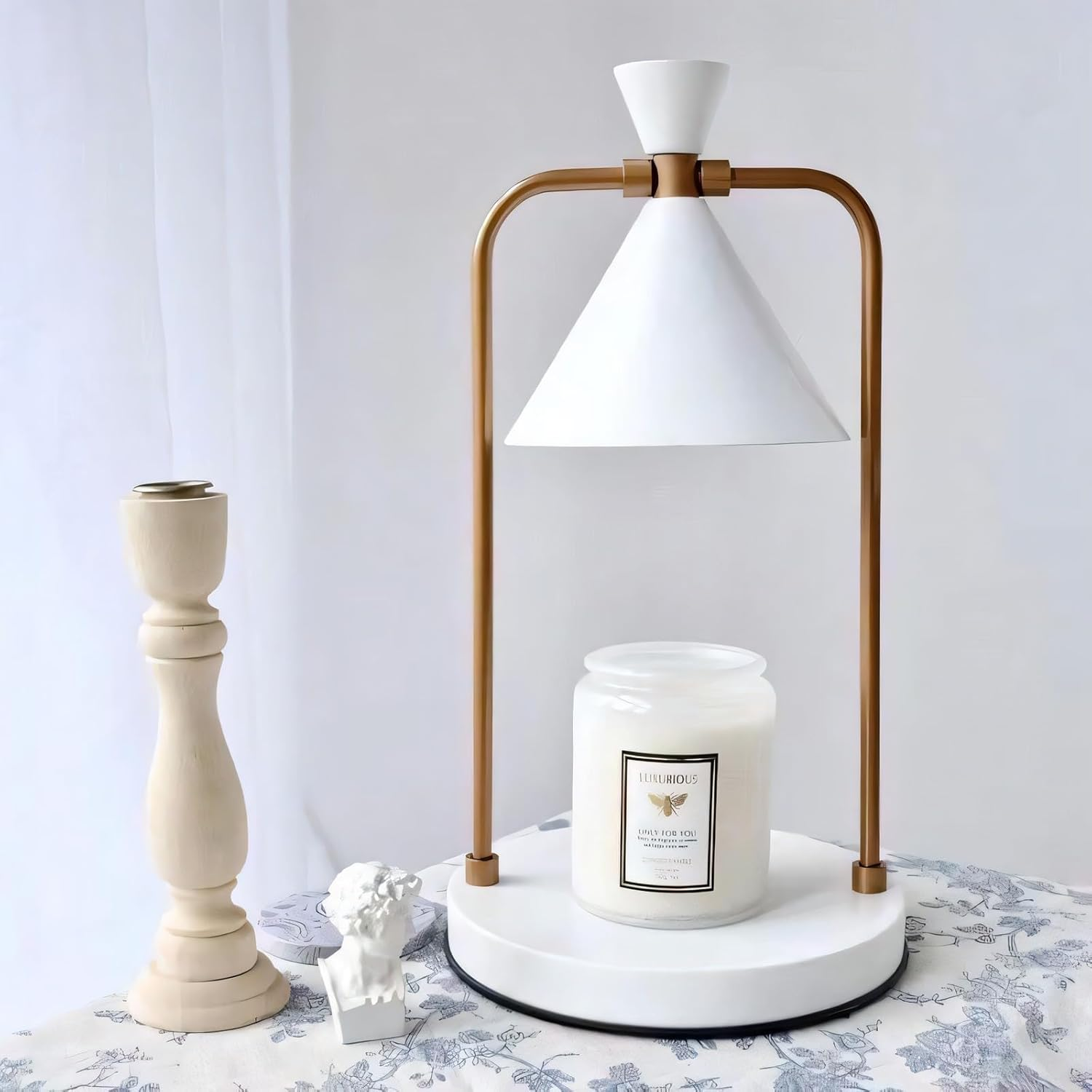 Candle Warmer Lamp Australia, Table Lamp with Dimmable for Jar Candles with 2 Bulbs, Home D&eacute;cor Products for Thanksgiving Christmas Mother'S Day Birthday Women & Mom Gifts, White