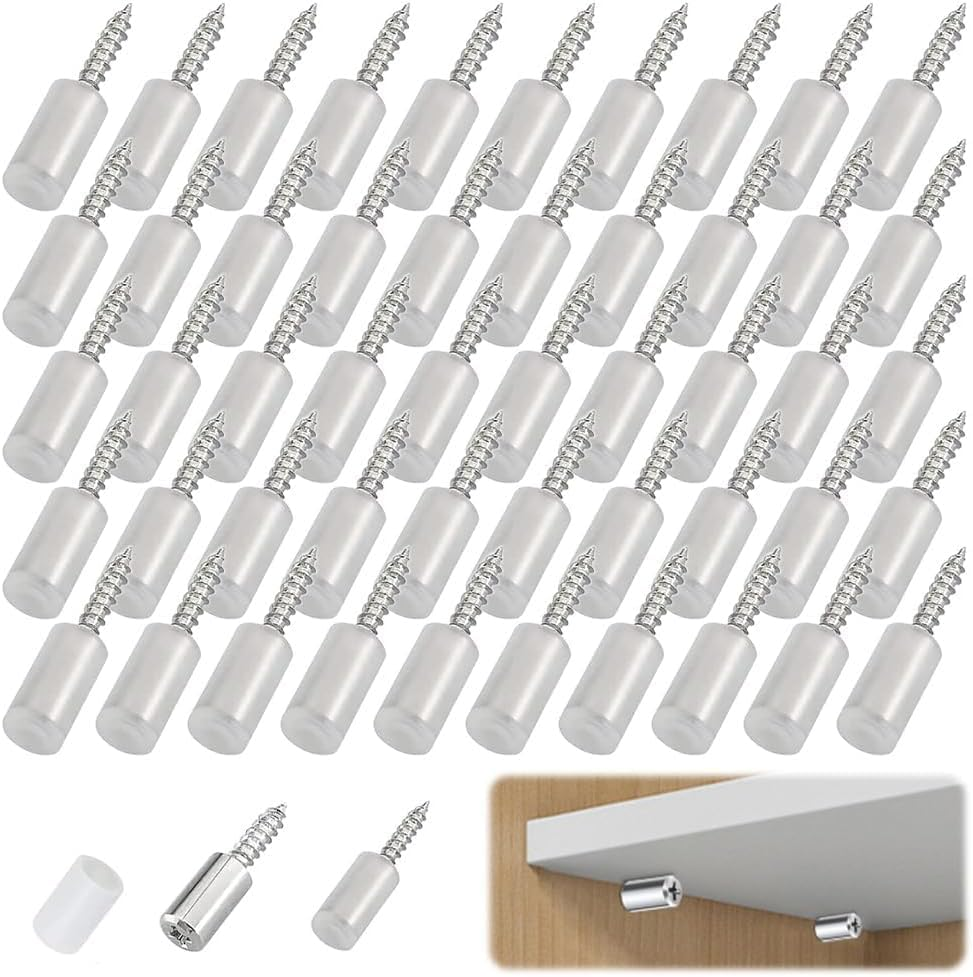 50 PCS Shelf Support Peg,Support Cabinet Shelf Pins,Clear Plastic Replacement Peg Cabinet Shelf Supports Pins for Kitchen Furniture Book Shelves Shelf Holder Locking Pins image number 2