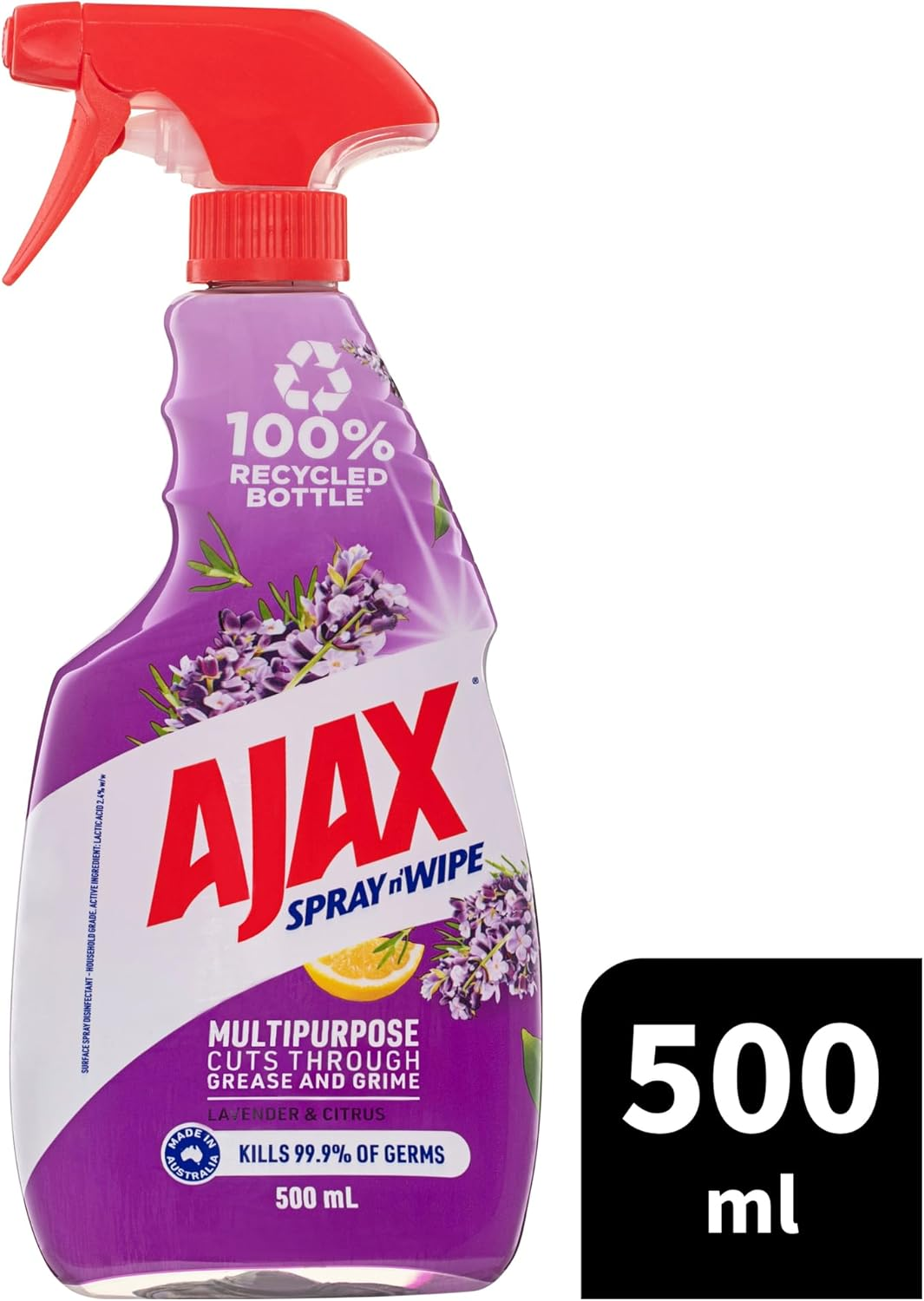 Ajax Lavender and Citrus Multipurpose Spray N Wipe Cleanser 500 Ml image number 5